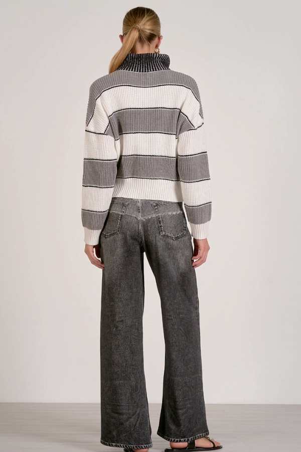 Heathered Varsity Pullover Sweater Trendy Layering