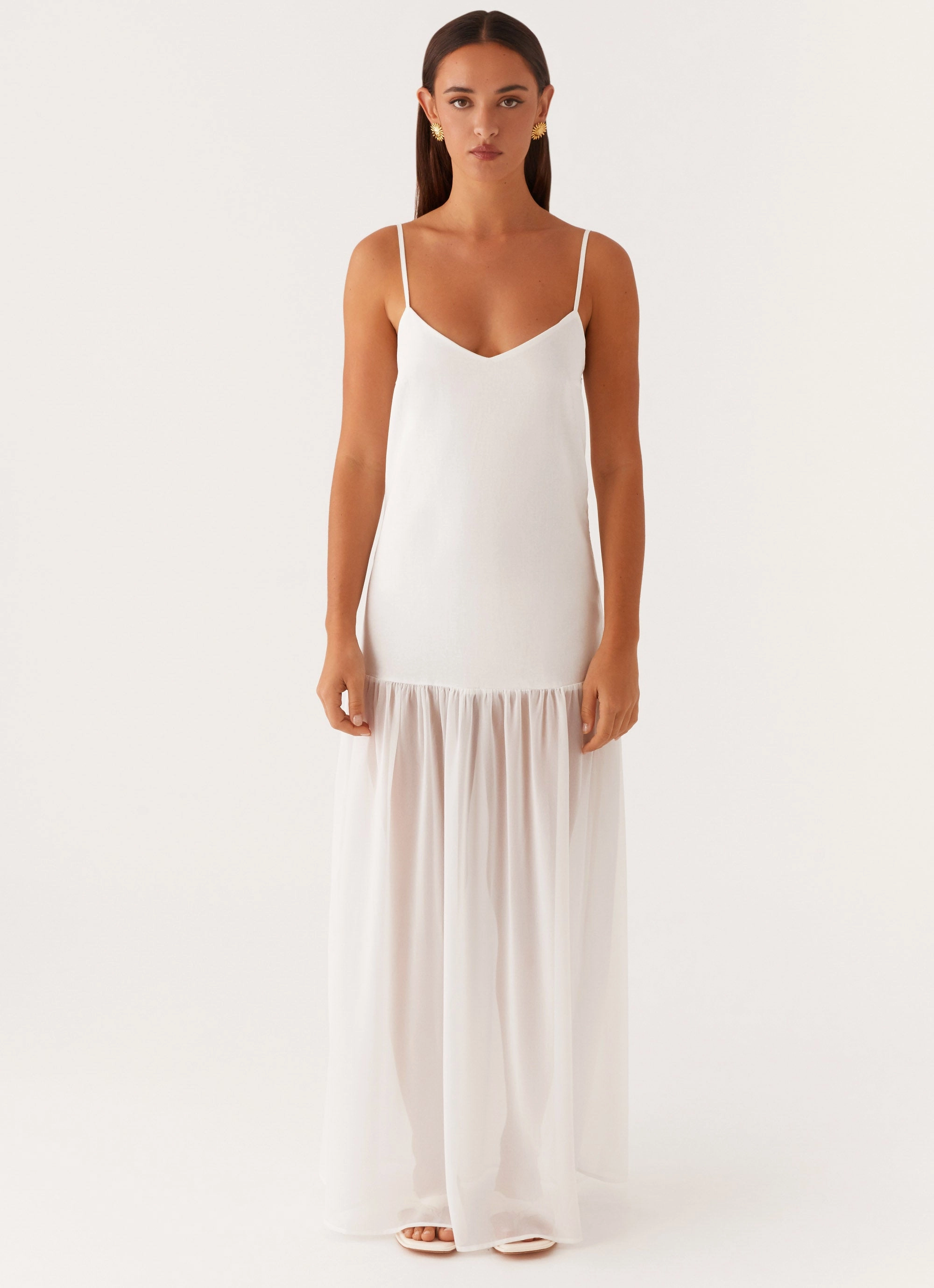 Heavenly Linen Maxi Dress - White Breathable Design