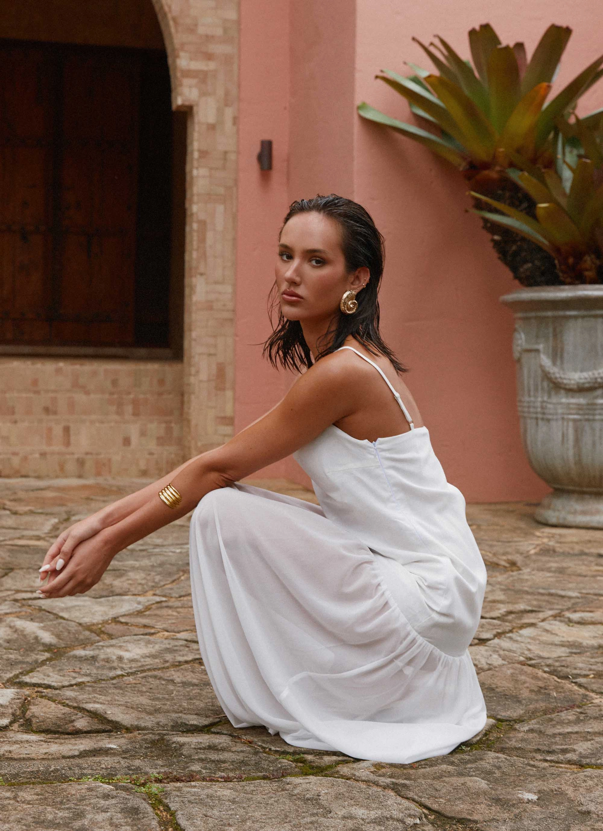 Harmonious Layers Feminine Mood Heavenly Linen Maxi Dress - White