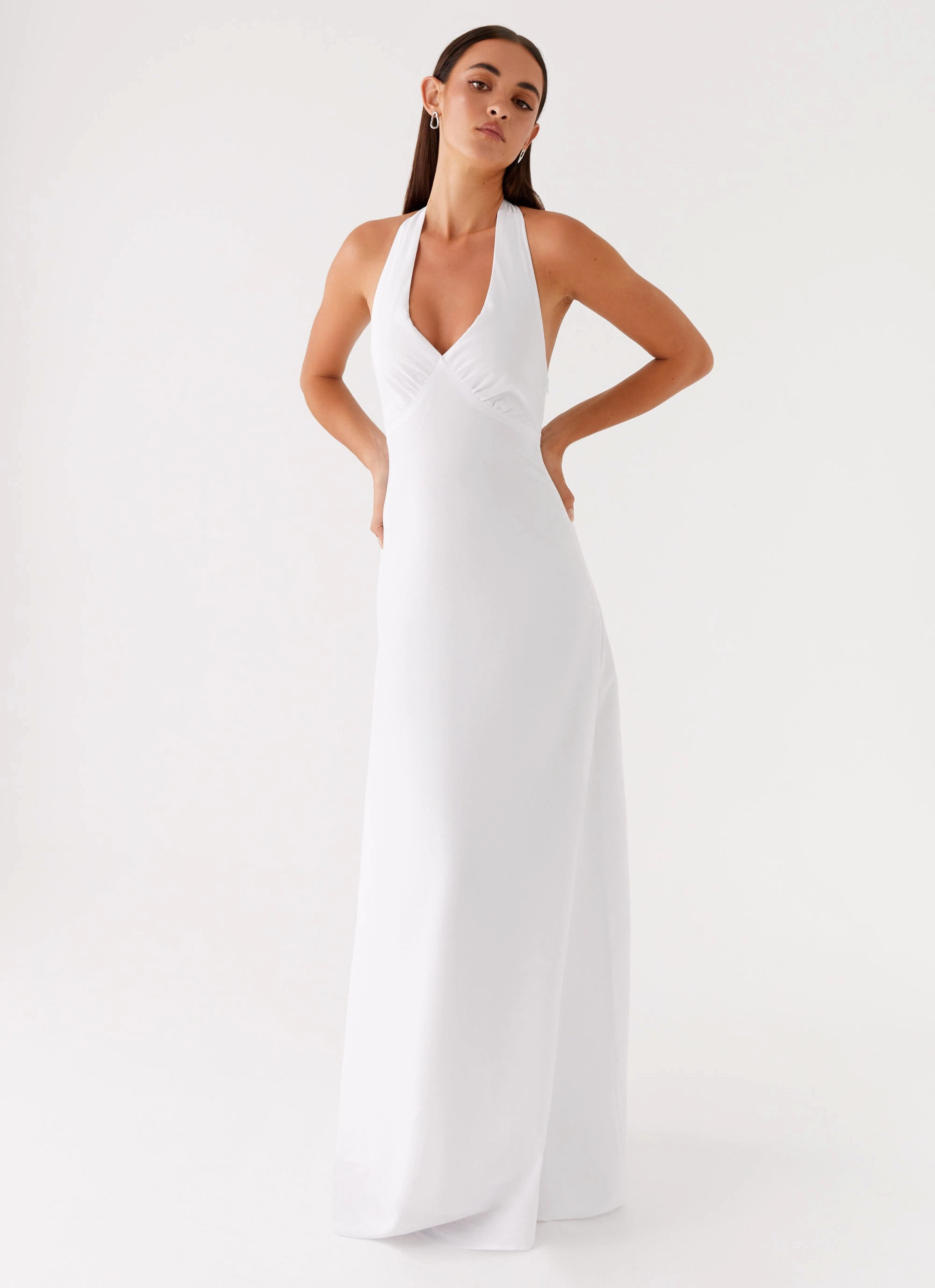 Heavy Hearted Linen Maxi Dress - White Refined Finish