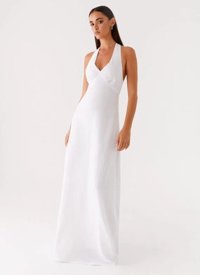 Heavy Hearted Linen Maxi Dress - White Smart and Relaxed