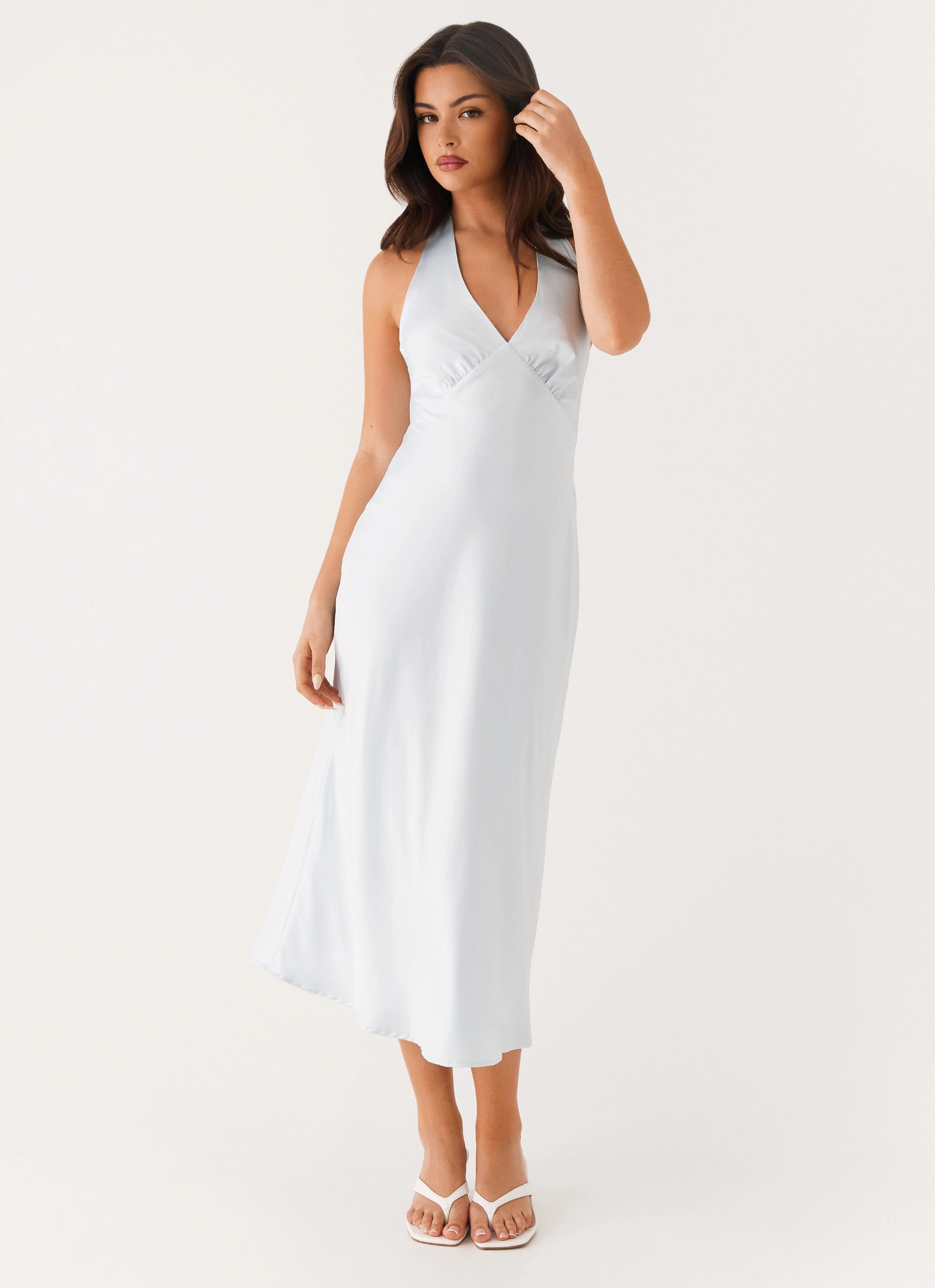 Timeless Soft Heavy Hearted Midi Dress - Blue