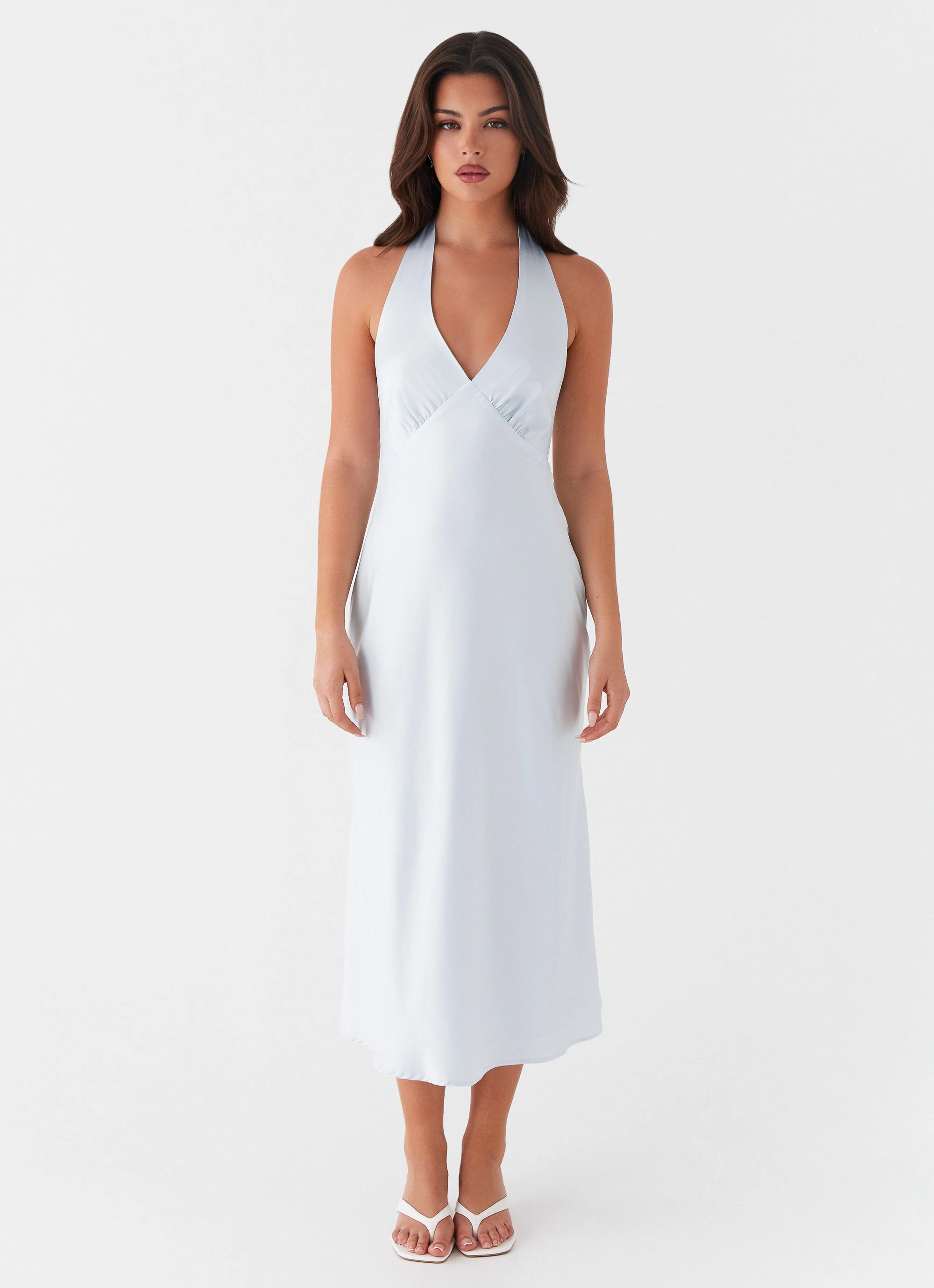 Refined Mood Heavy Hearted Midi Dress - Blue