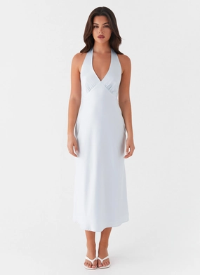 Refined Mood Heavy Hearted Midi Dress - Blue
