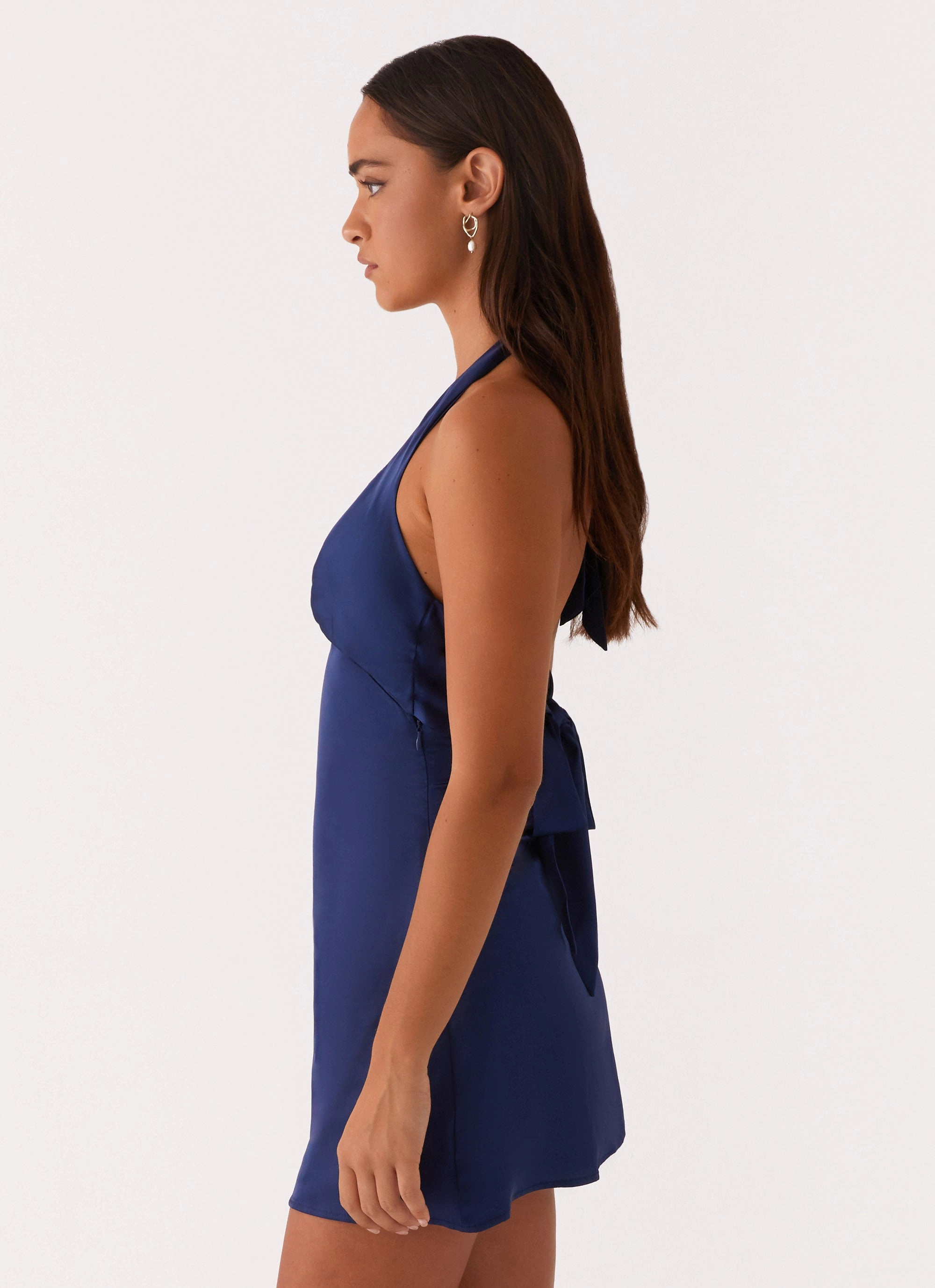 Heavy Hearted Mini Dress - Navy Back-Zip Casual event outfit