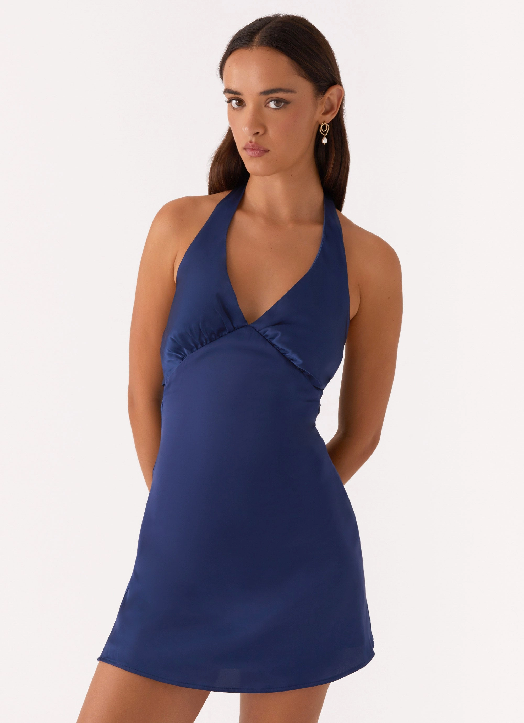 All-Purpose Wear Heavy Hearted Mini Dress - Navy