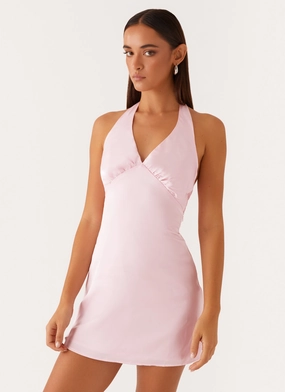 Heavy Hearted Mini Dress - Pink Dreamy Silhouette