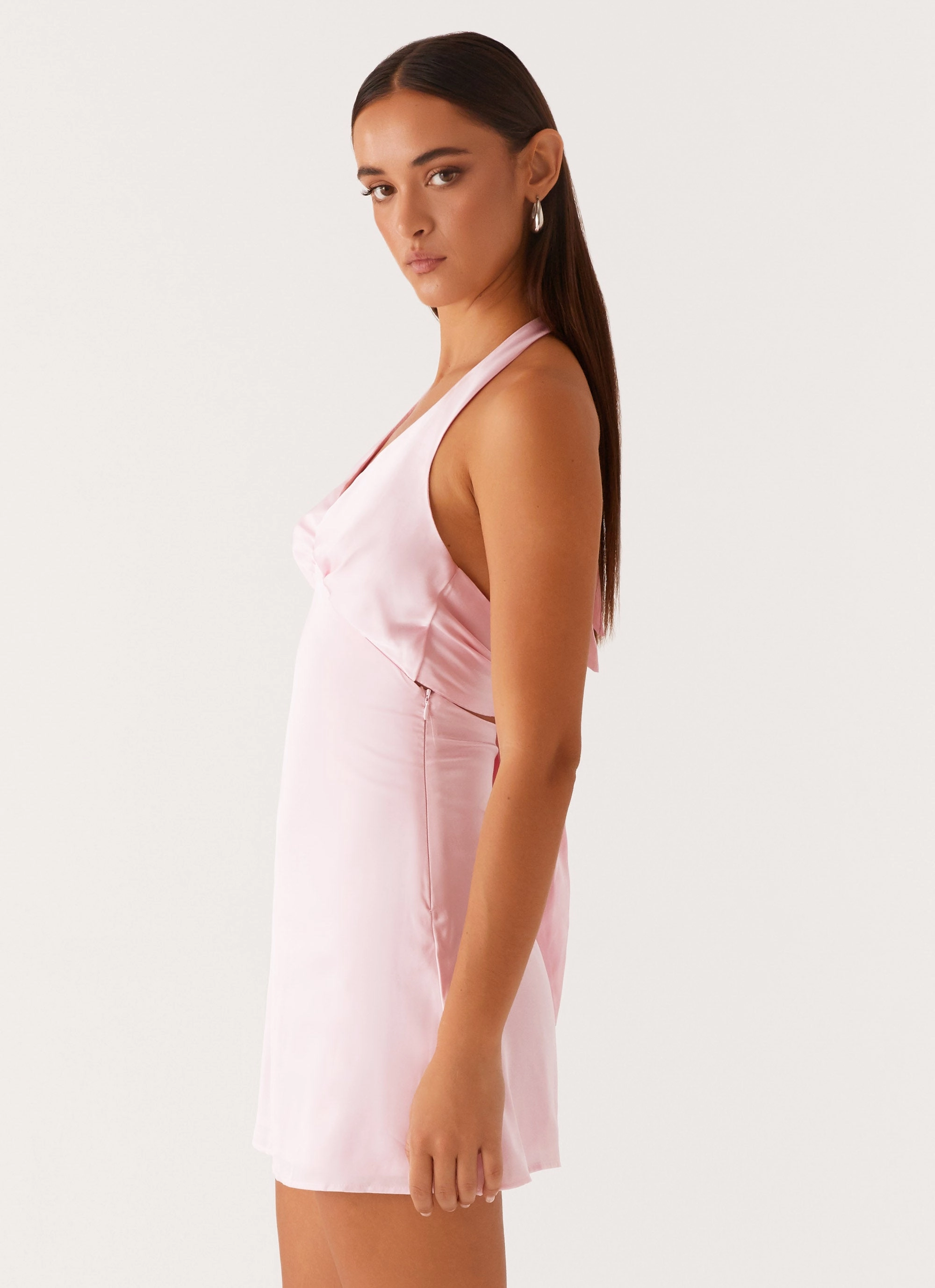 Flare Hem Breathable Fit Heavy Hearted Mini Dress - Pink
