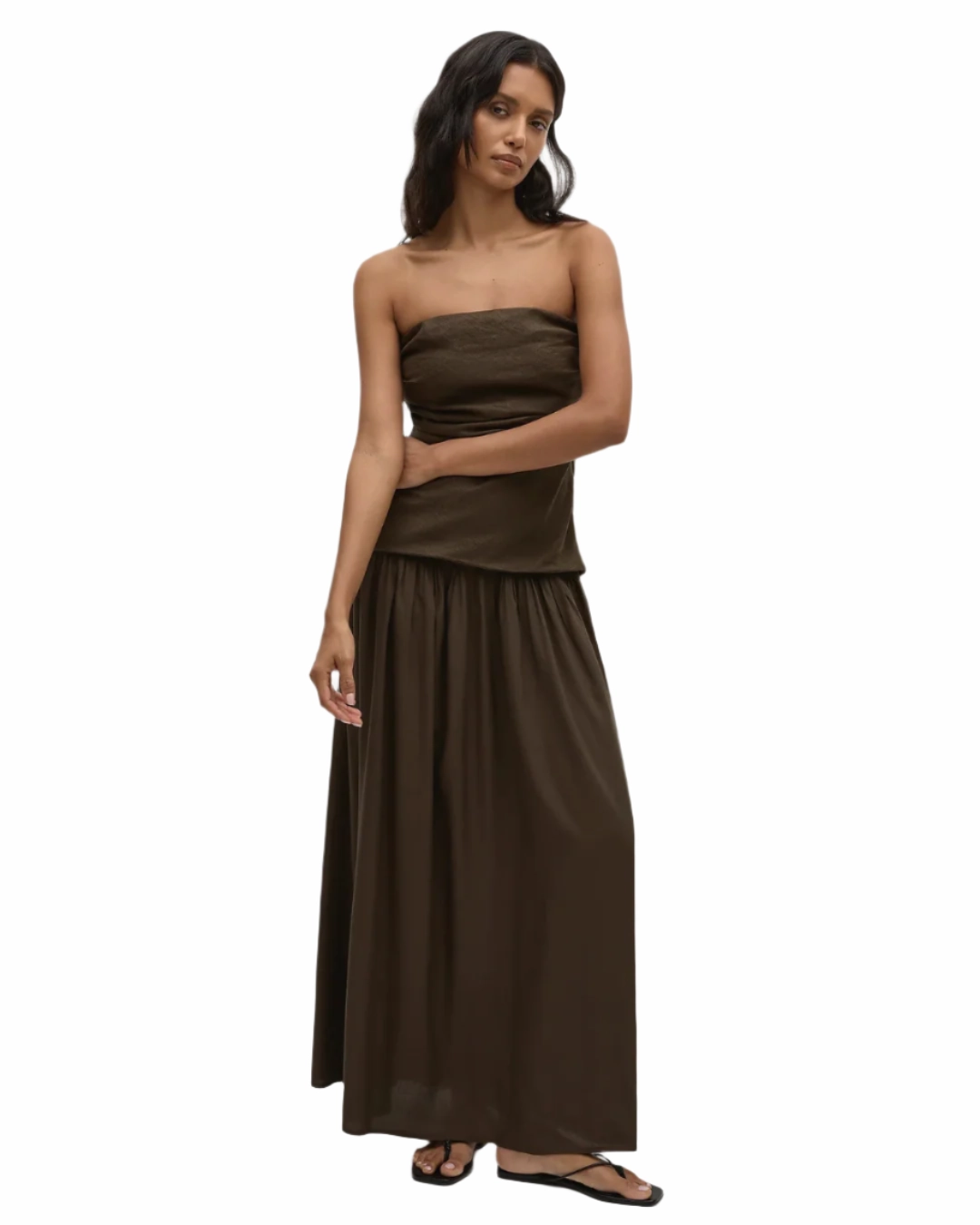 Hedy Maxi Dress in Forest Versatile Layer A Line Cut