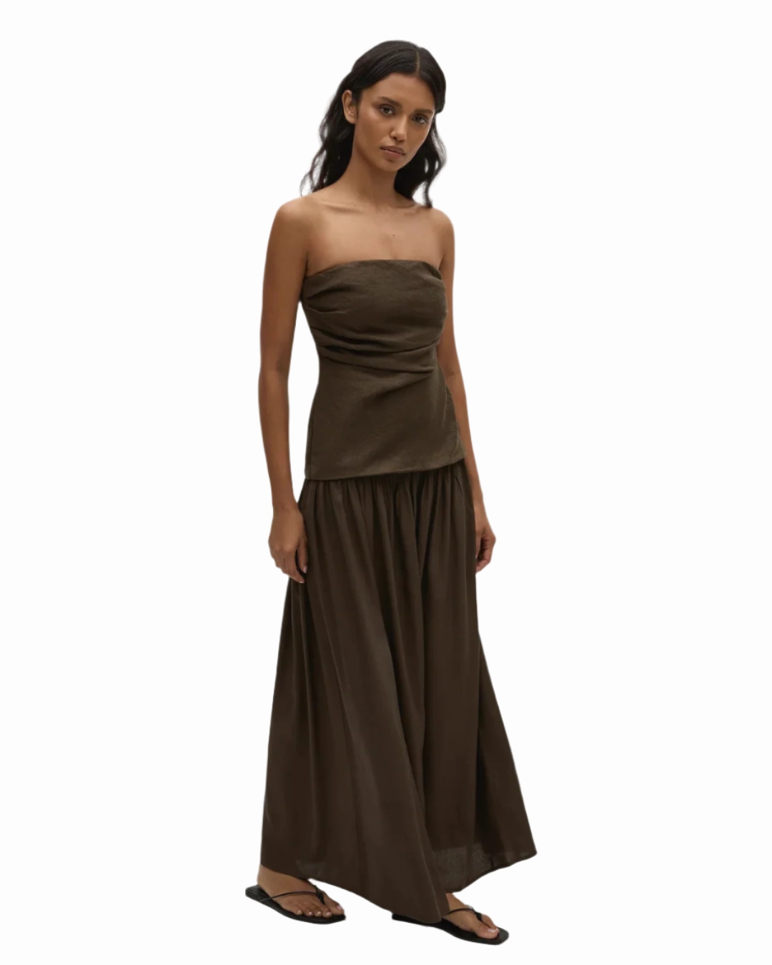 Hedy Maxi Dress in Forest Sophisticated Layers Sleek Drape