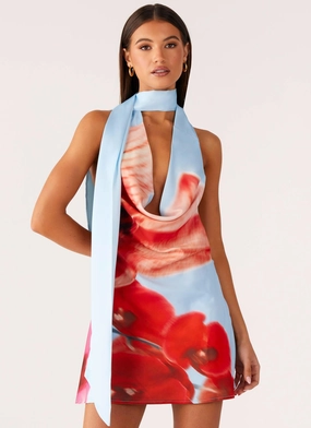 Heidi Mini Dress - Turquoise Bloom Grab Quick