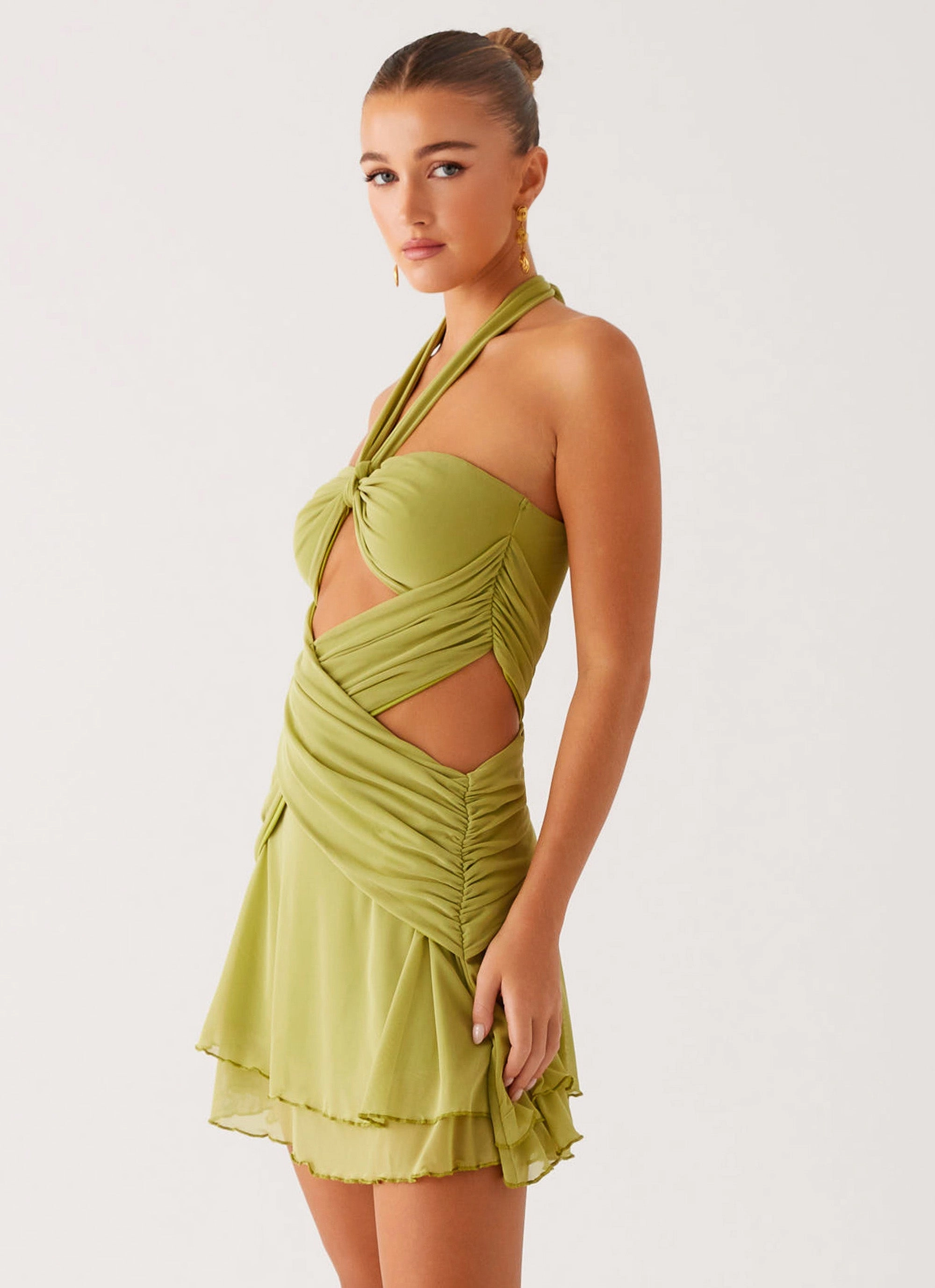 Street Ease Fashion Look Helsa Mini Dress - Green