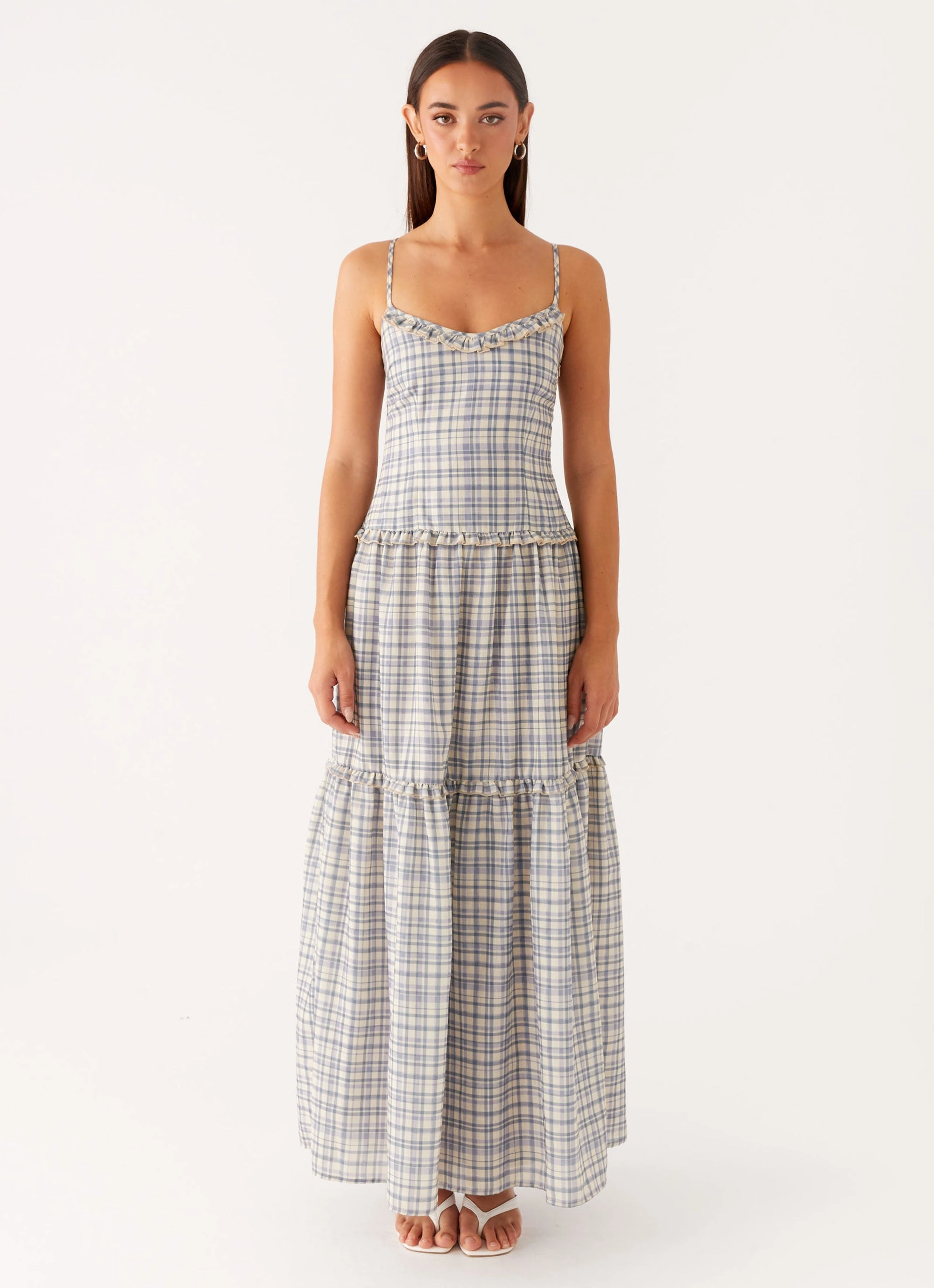Hermie Midi Dress - Check Smile Soft
