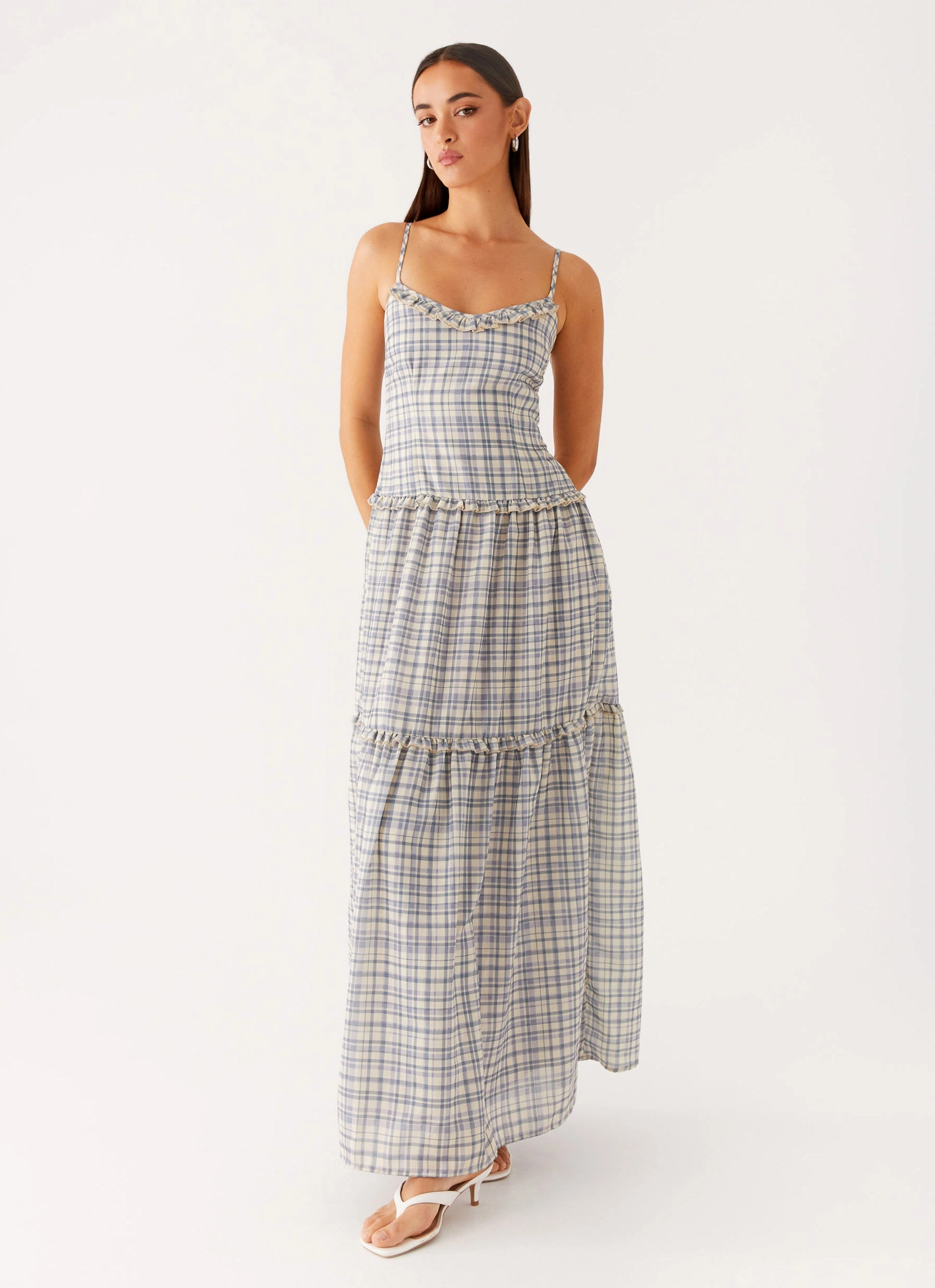 Hermie Midi Dress - Check Wrinkle-Resistant