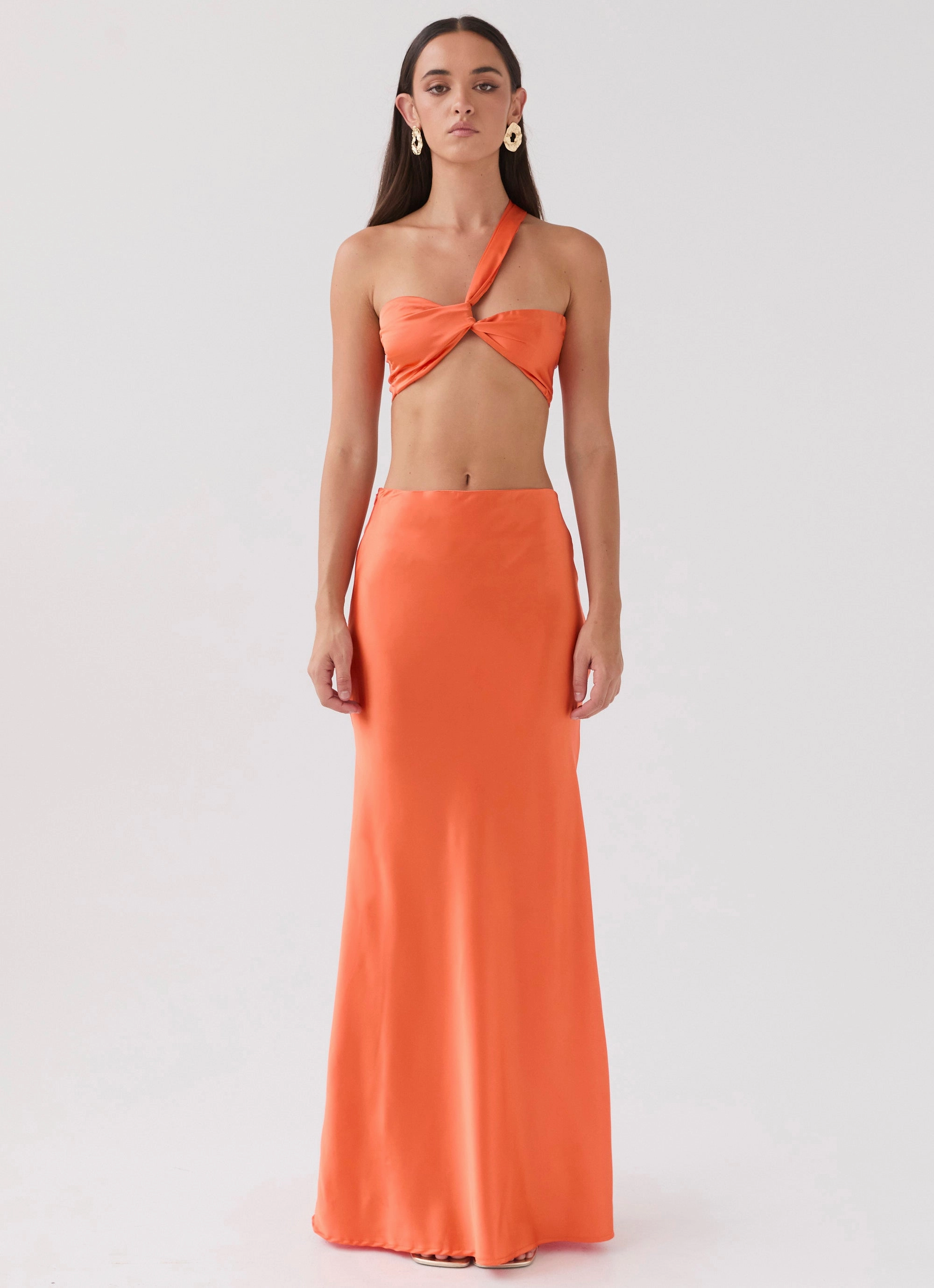 Hidden Oasis Satin Top - Tangerine NoSlip Grip
