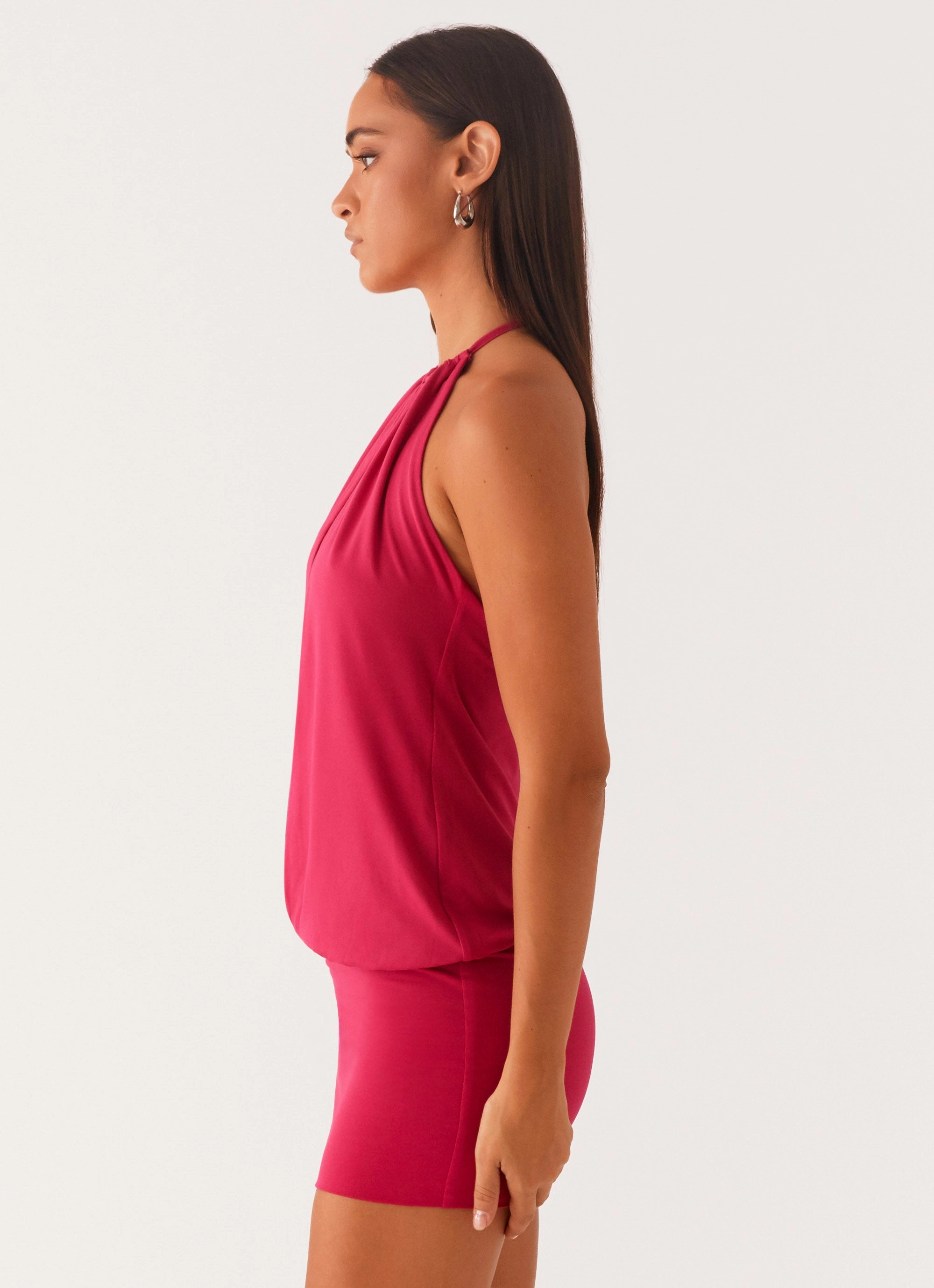 Clean Stitch Ayisha Mini Dress - Fuchsia Pink