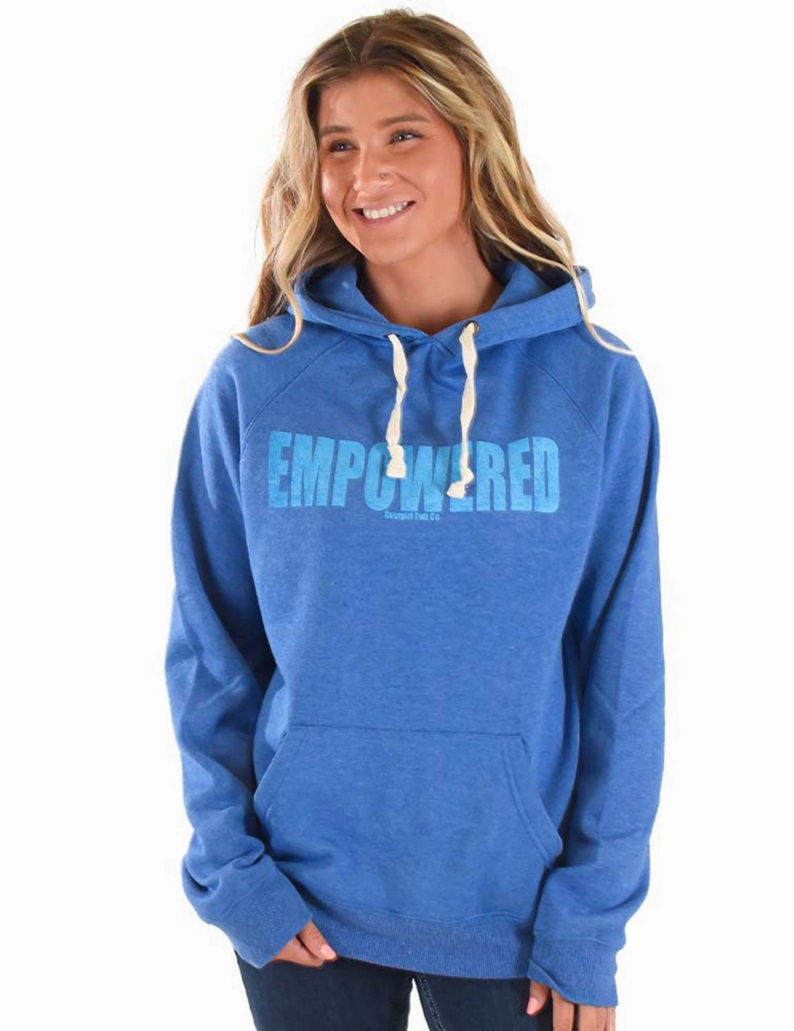 High Collar Cowgirl Tuff Womens Empowered Royal Blue Poly/Rayon Hoodie
