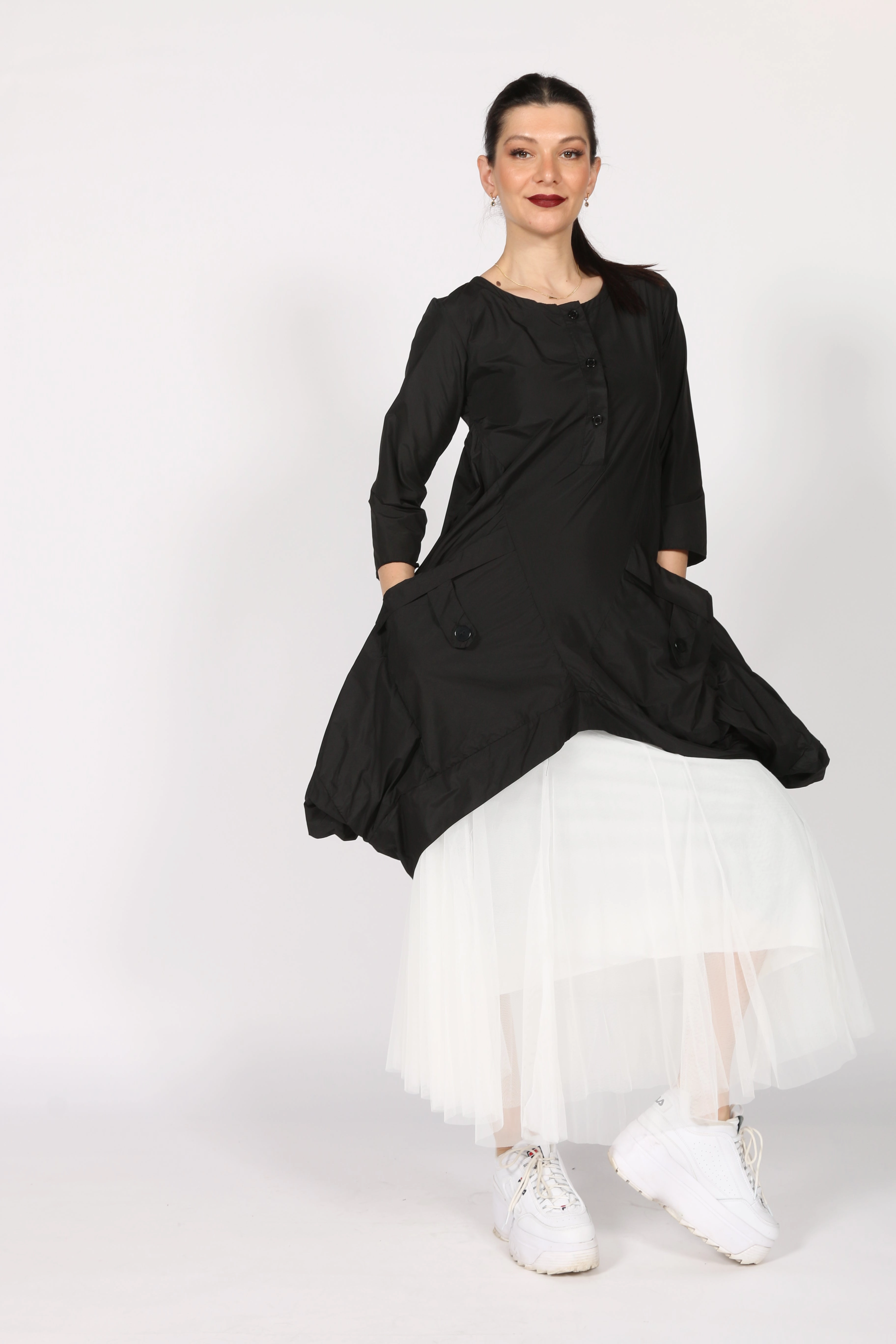 muted tone Unisex style Mesh skirt