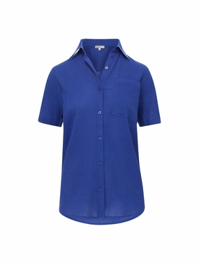 LaserCut Edges Michelle Shirt In Iris