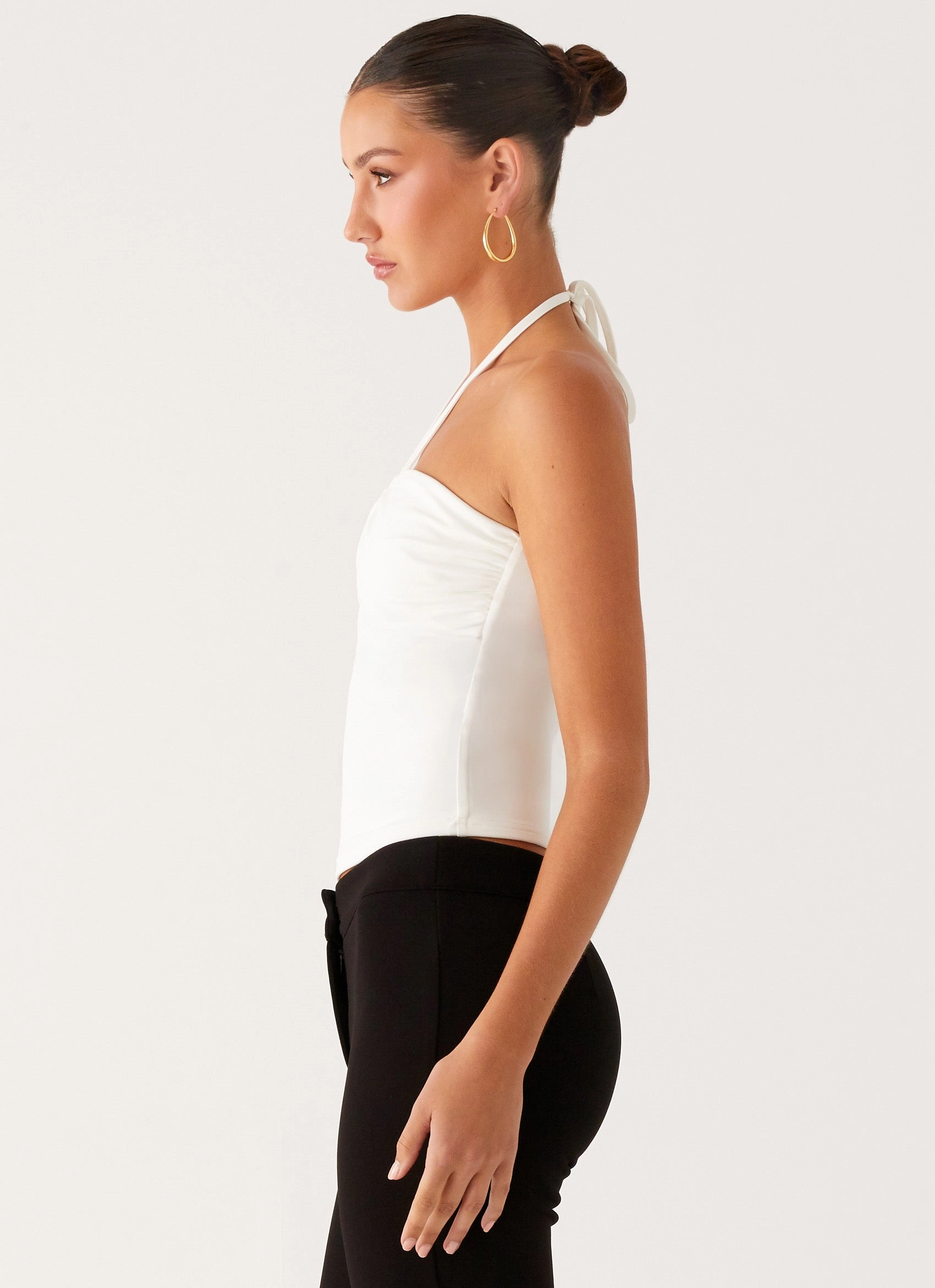 Good Thing Halter Top - White Lightweight insulation FlexibleCuffs