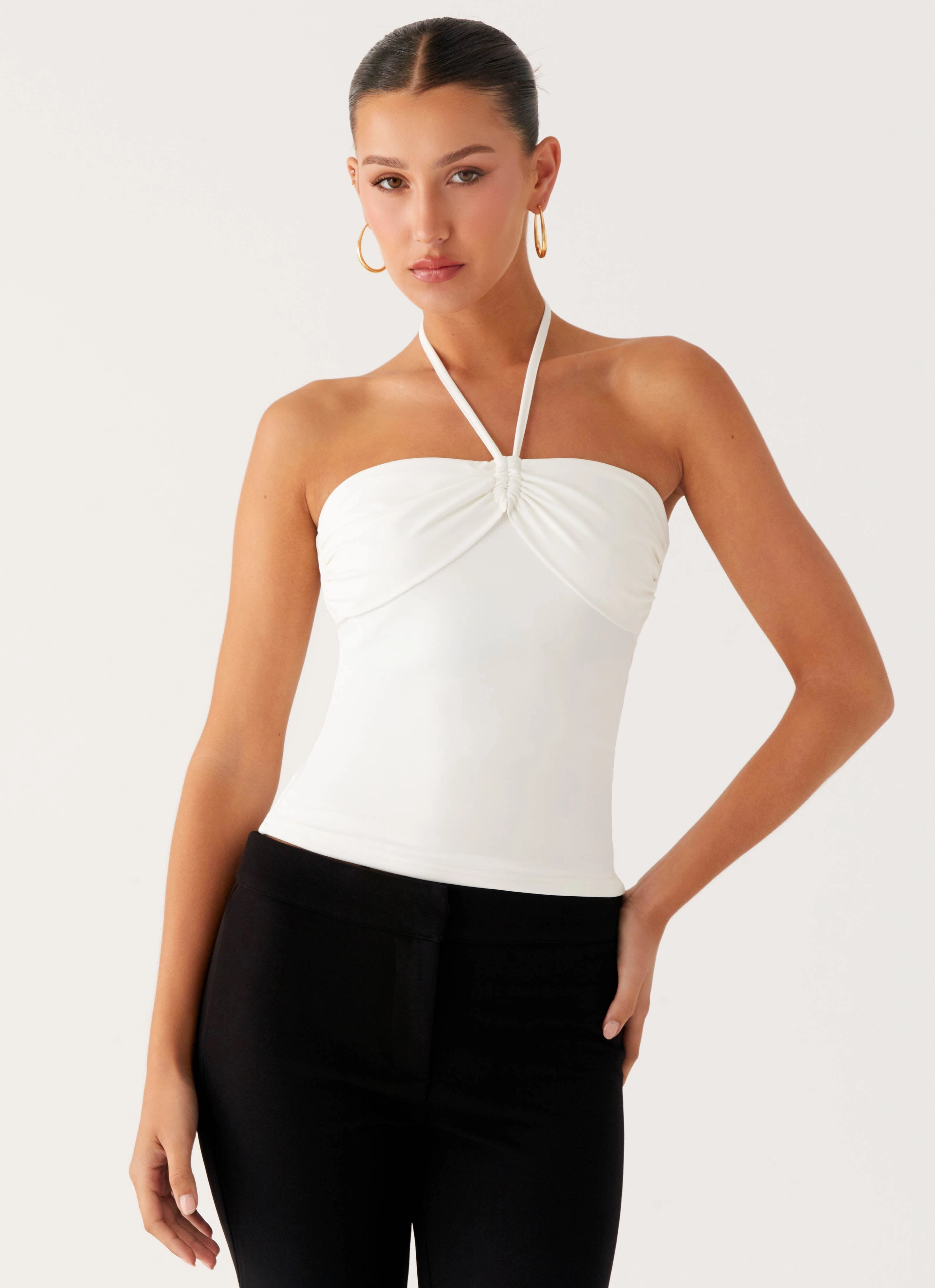 Good Thing Halter Top - White EcoFriendly Manufacturing SunProtective