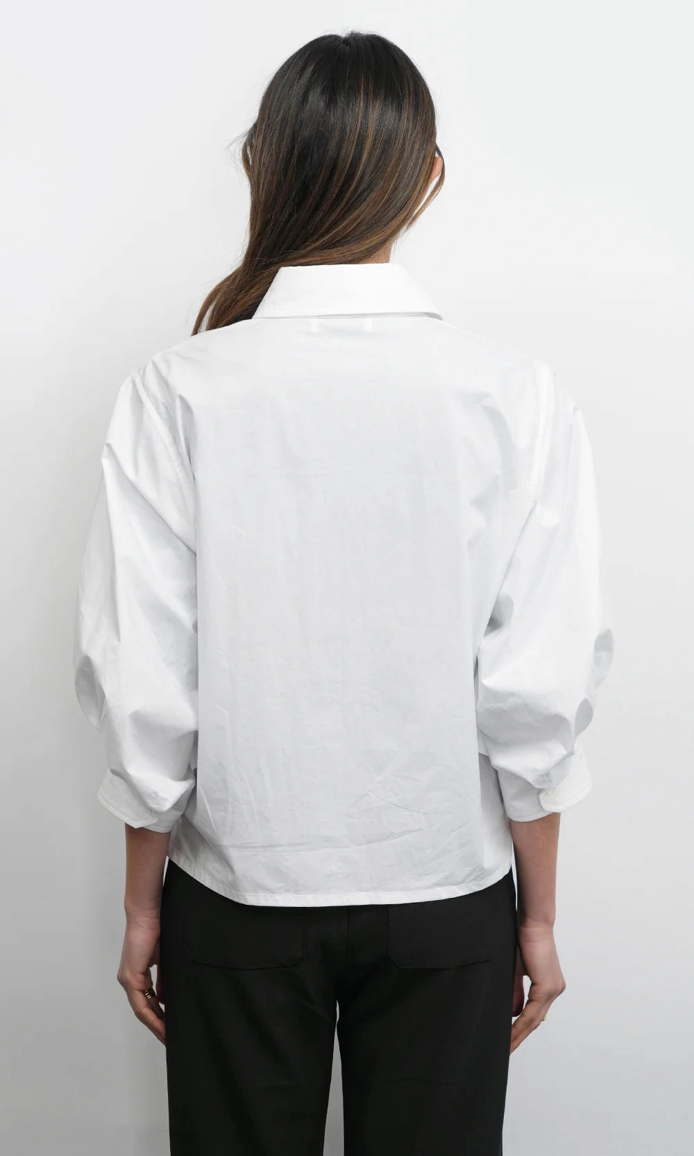 Thea Oversized Button Down Shirt - White BiodegradableFabric