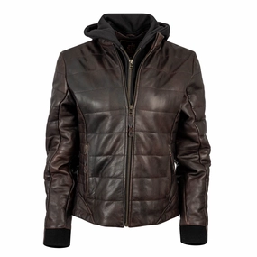 STS Ranchwear Womens Amberly Black Cherry Leather Jacket AdjustableDrawstring Top Guard