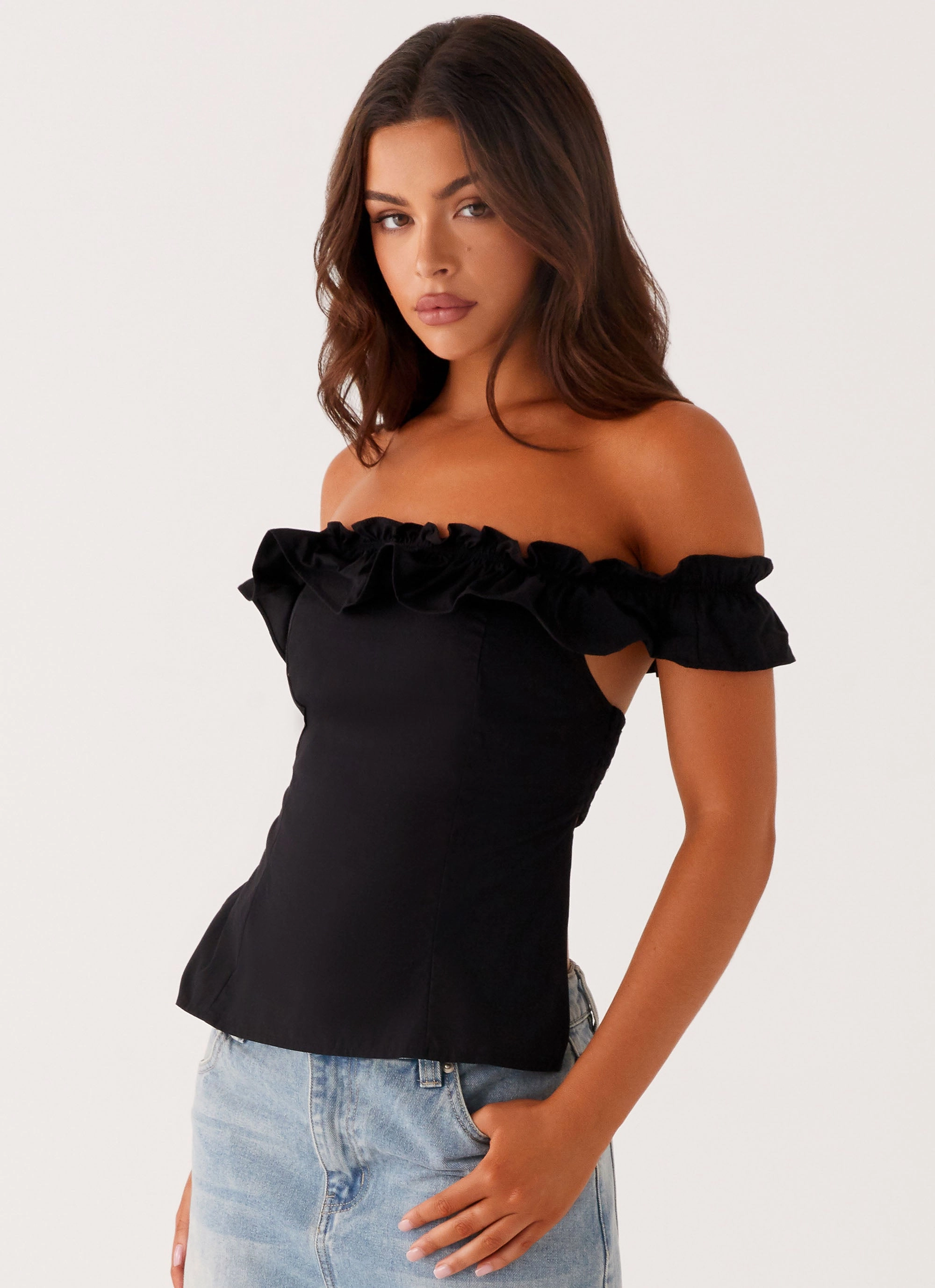 SnagResistant Fabric Gwyneth Top - Black