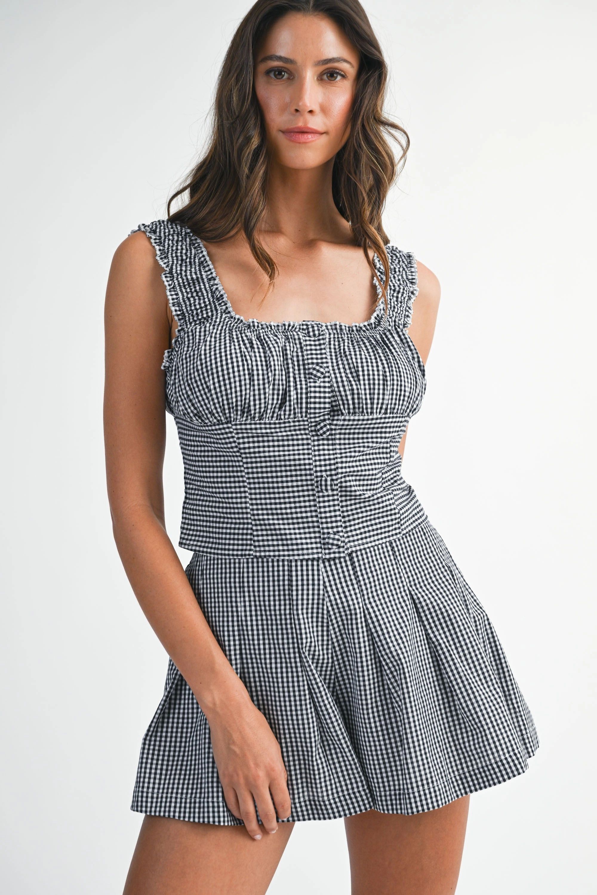 StaticResistant Material Be My Guest Gingham Set - Black