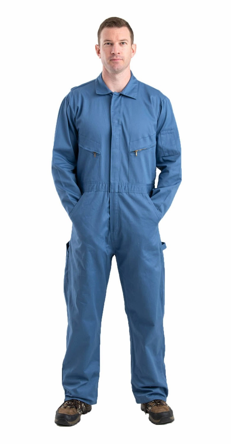 Micro Perforated Panels Berne Mens Postman Blue 100% Cotton Deluxe Unlined Coverall