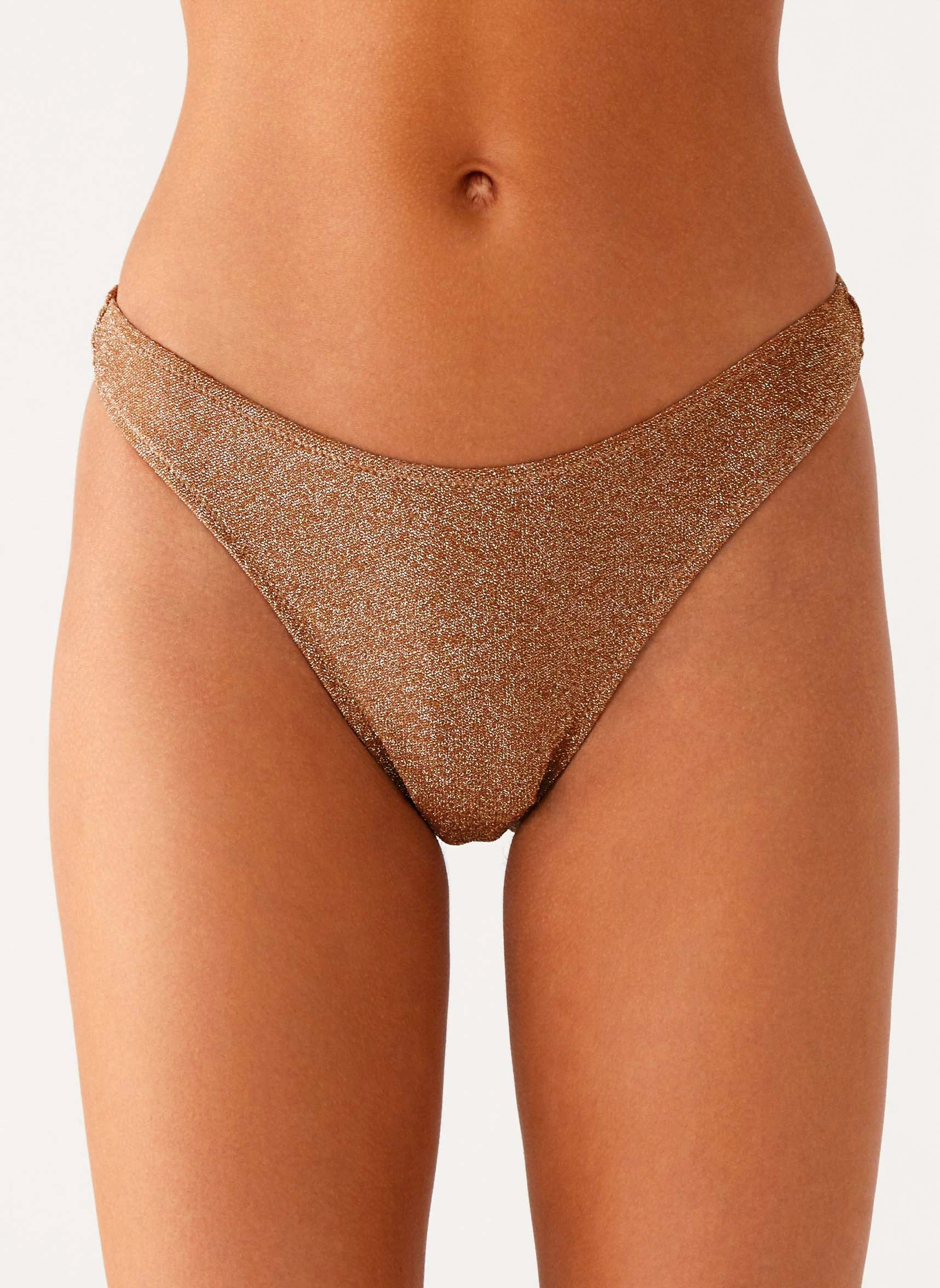 mesh ventilation Mold Resistant Lining Sun Spell Bikini Bottom - Gold