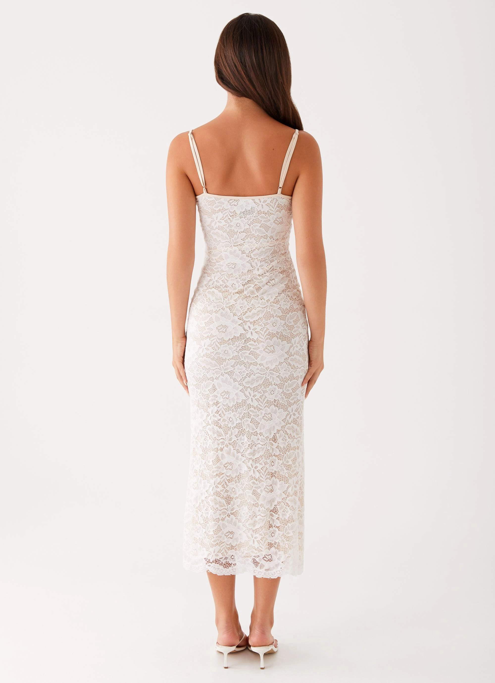Postcards Lace Midi Dress - Ivory Maternity-Fit Understated Glam
