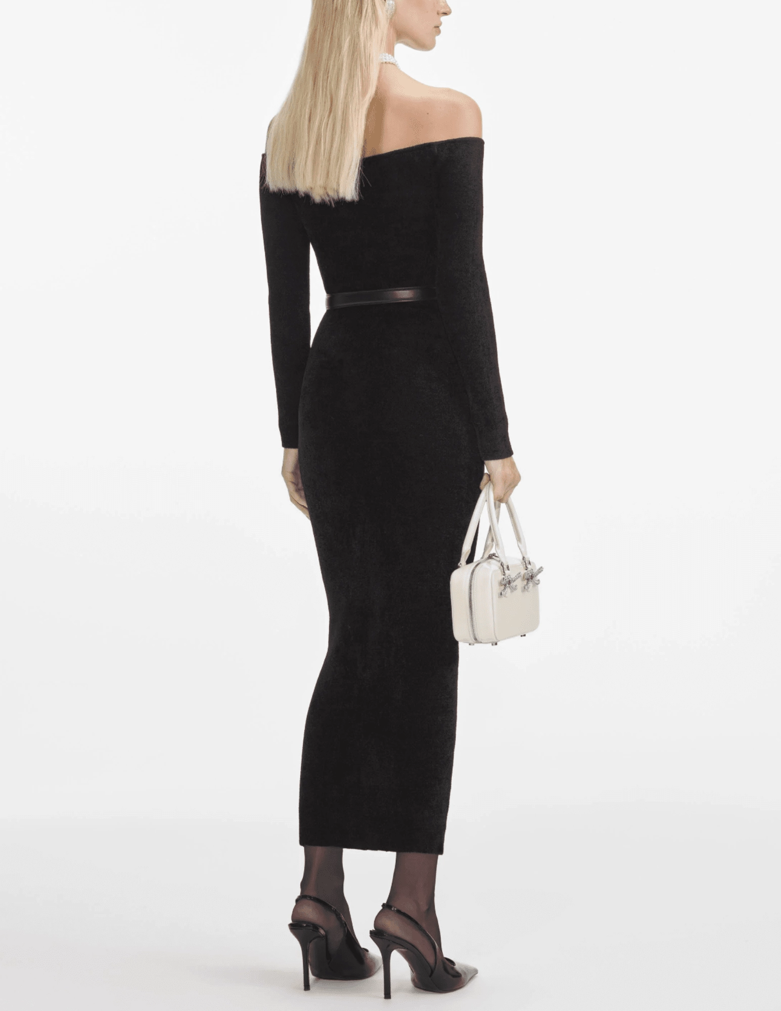 Self-Portrait Chenille Knit Midi Dress SALE Silky Shape Perfect Design