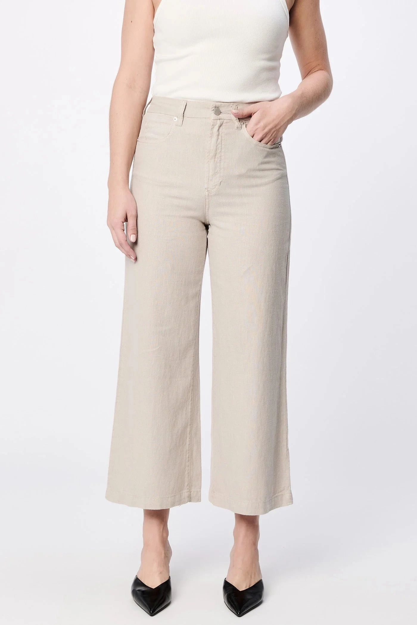 Non slip grip Core Ease Audrey Wide Leg Pants - Stone