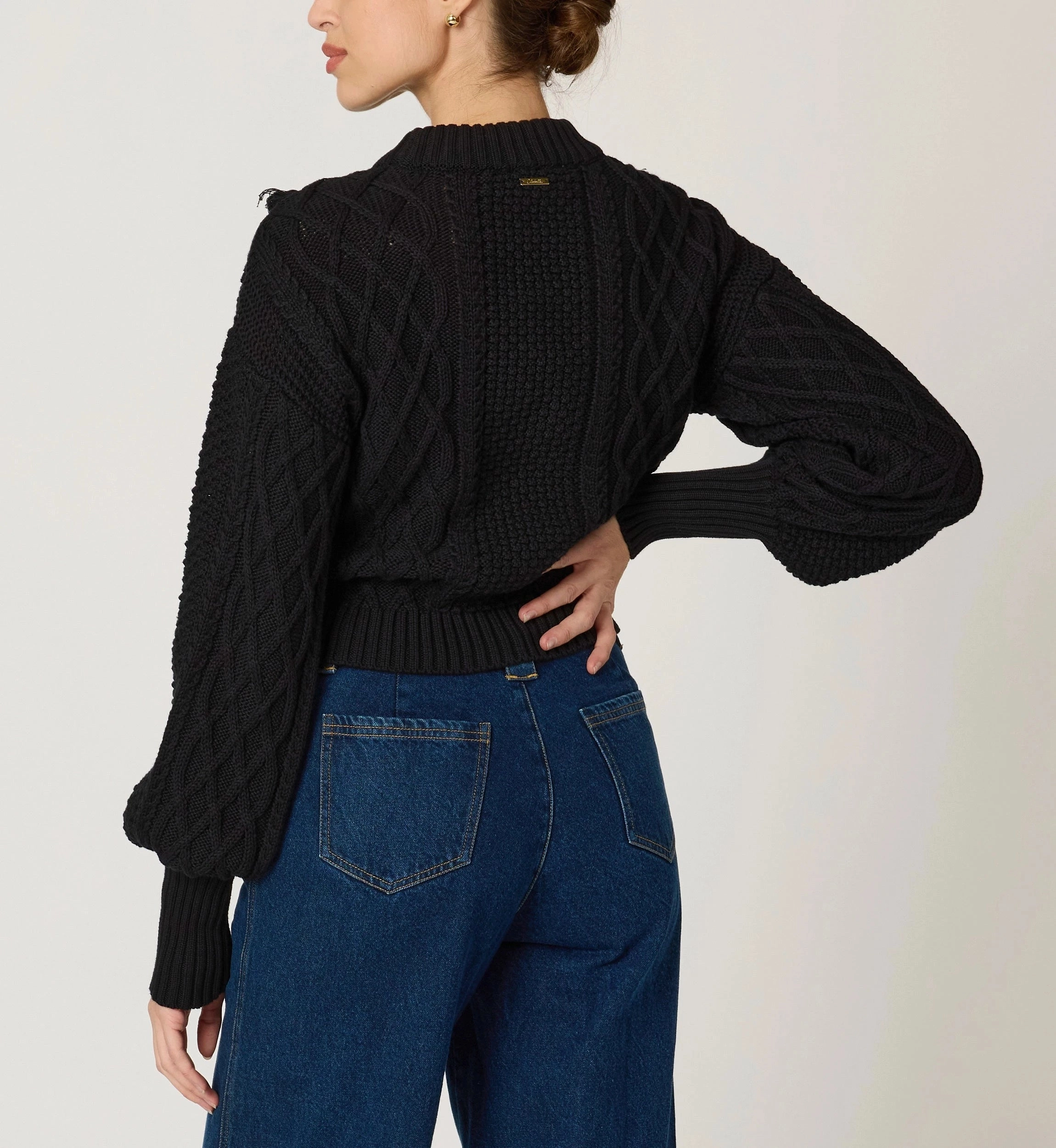 Relaxed Top Fun Design Bettina Sweater | Black