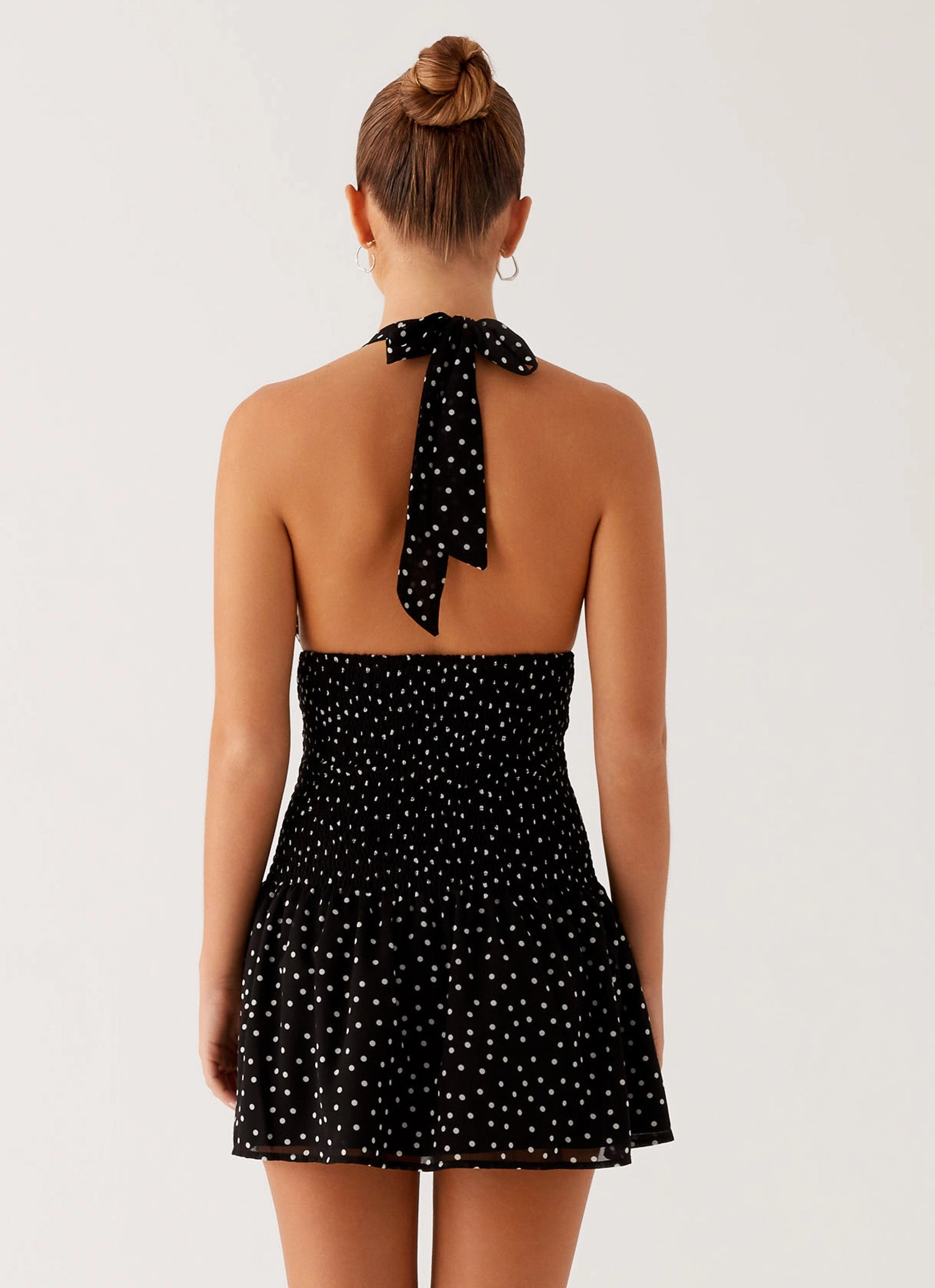 SoftTouchTexture Holden Mini Dress - Black Polka Dot