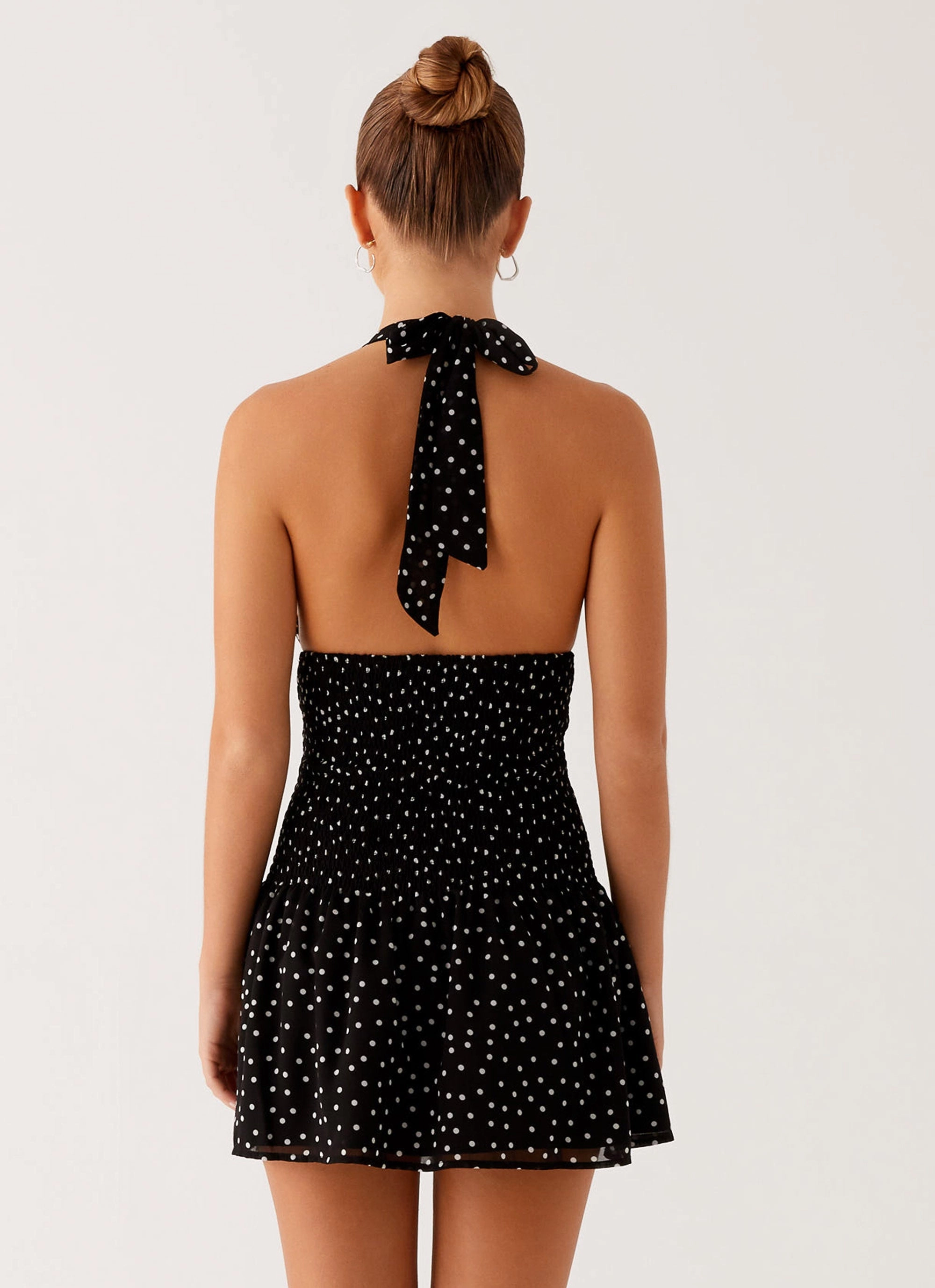 Versatile Layer Office Cool Holden Mini Dress - Black Polka Dot