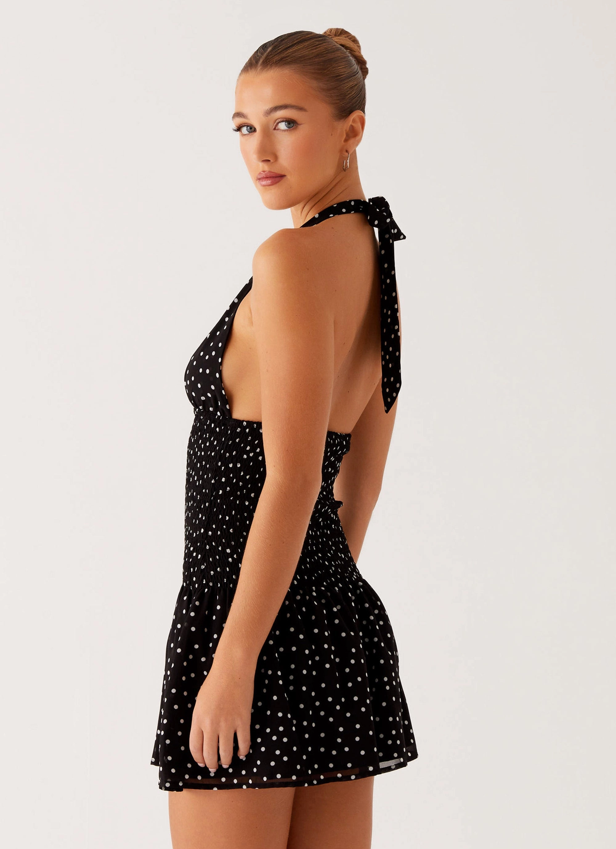 Holden Mini Dress - Black Polka Dot Summer Soft Breathable Comfort Wear