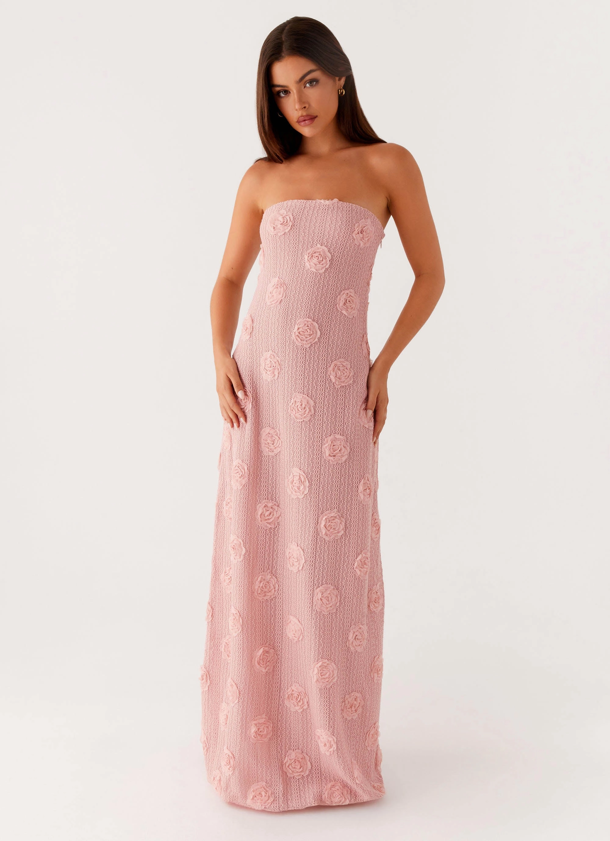 Holly Maxi Dress - Pink Feminine Line Inner Glow