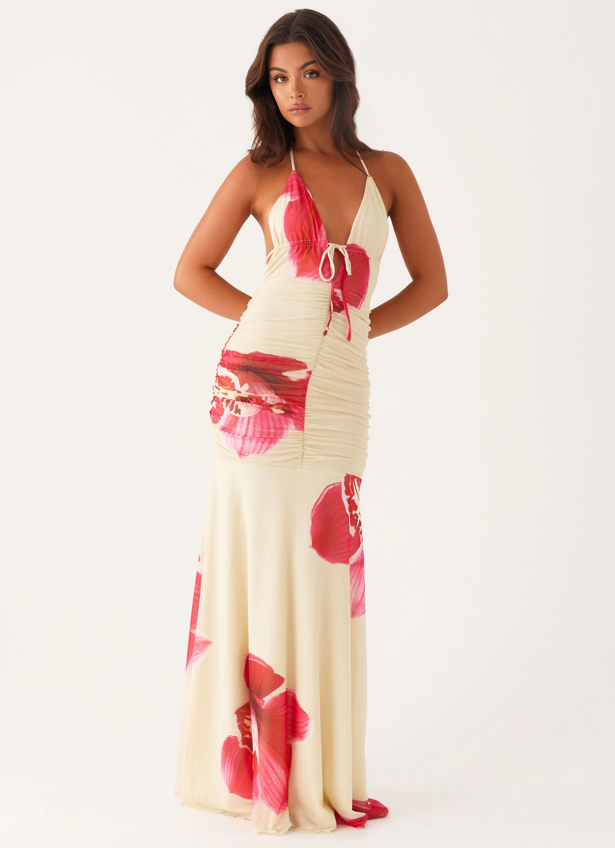 Timeless Fit Edgy Layers Hollywood Maxi Dress - Orchid Yellow