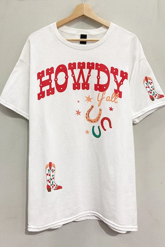 Cozy Apparel TemperatureControl Fabric Howdy Lucky Boots Tee S-XL