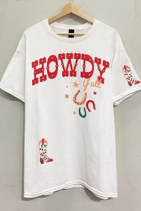 Cozy Apparel TemperatureControl Fabric Howdy Lucky Boots Tee S-XL