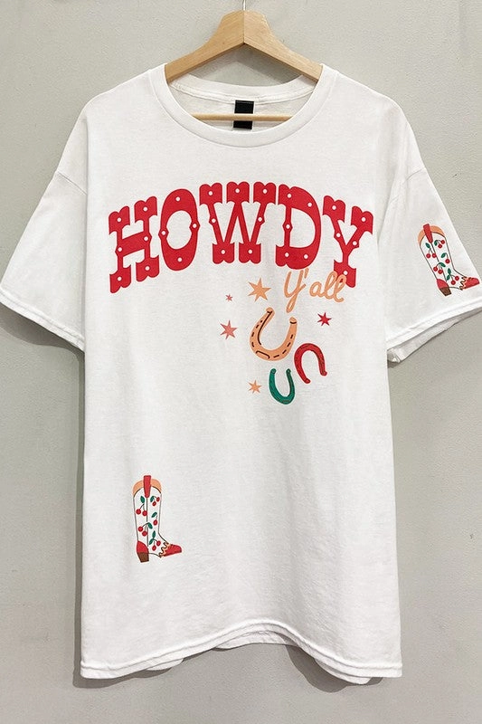 Howdy Lucky Boots Tee S-XL DroppedShoulder NonSlip Grip Tape