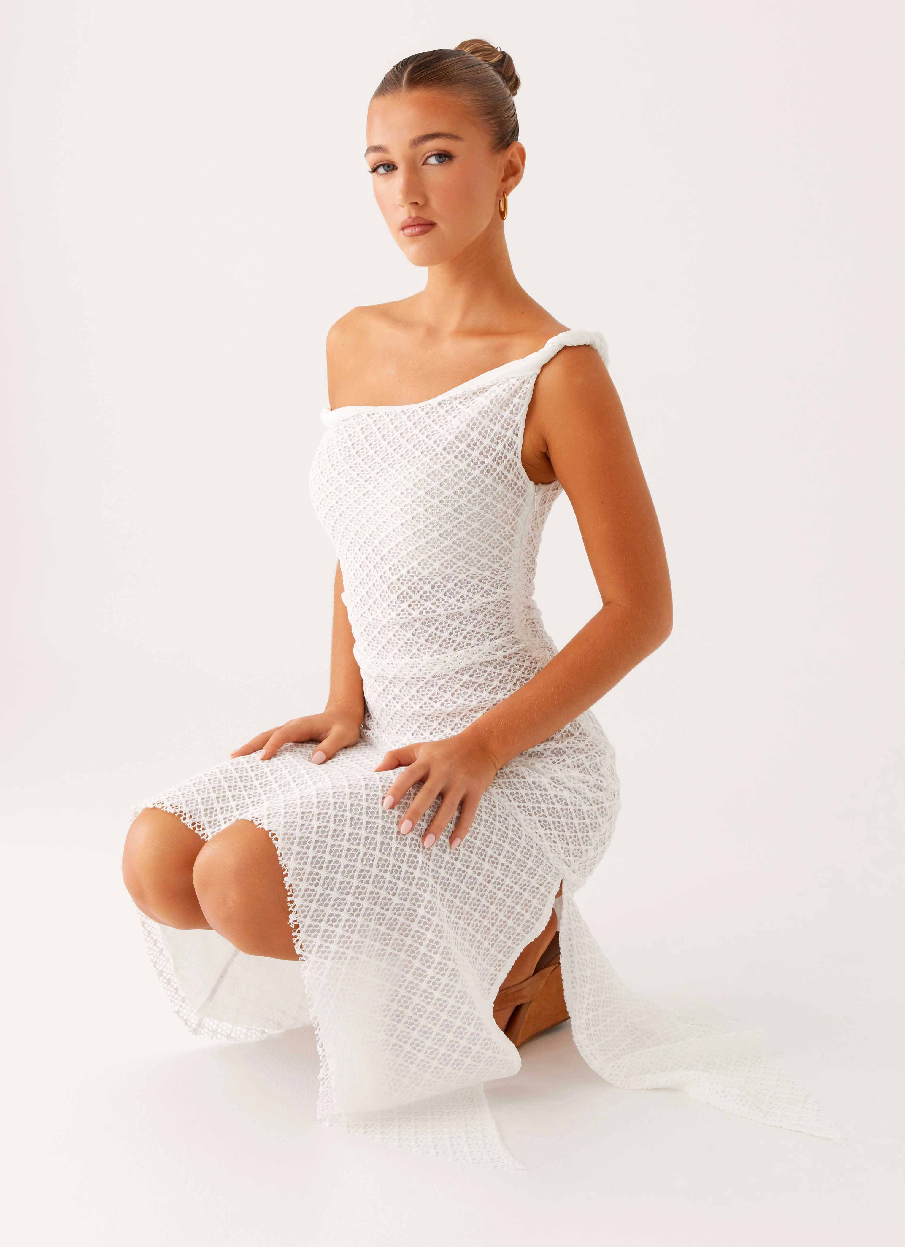 Huntah Midi Dress - Ivory Dress for brunch