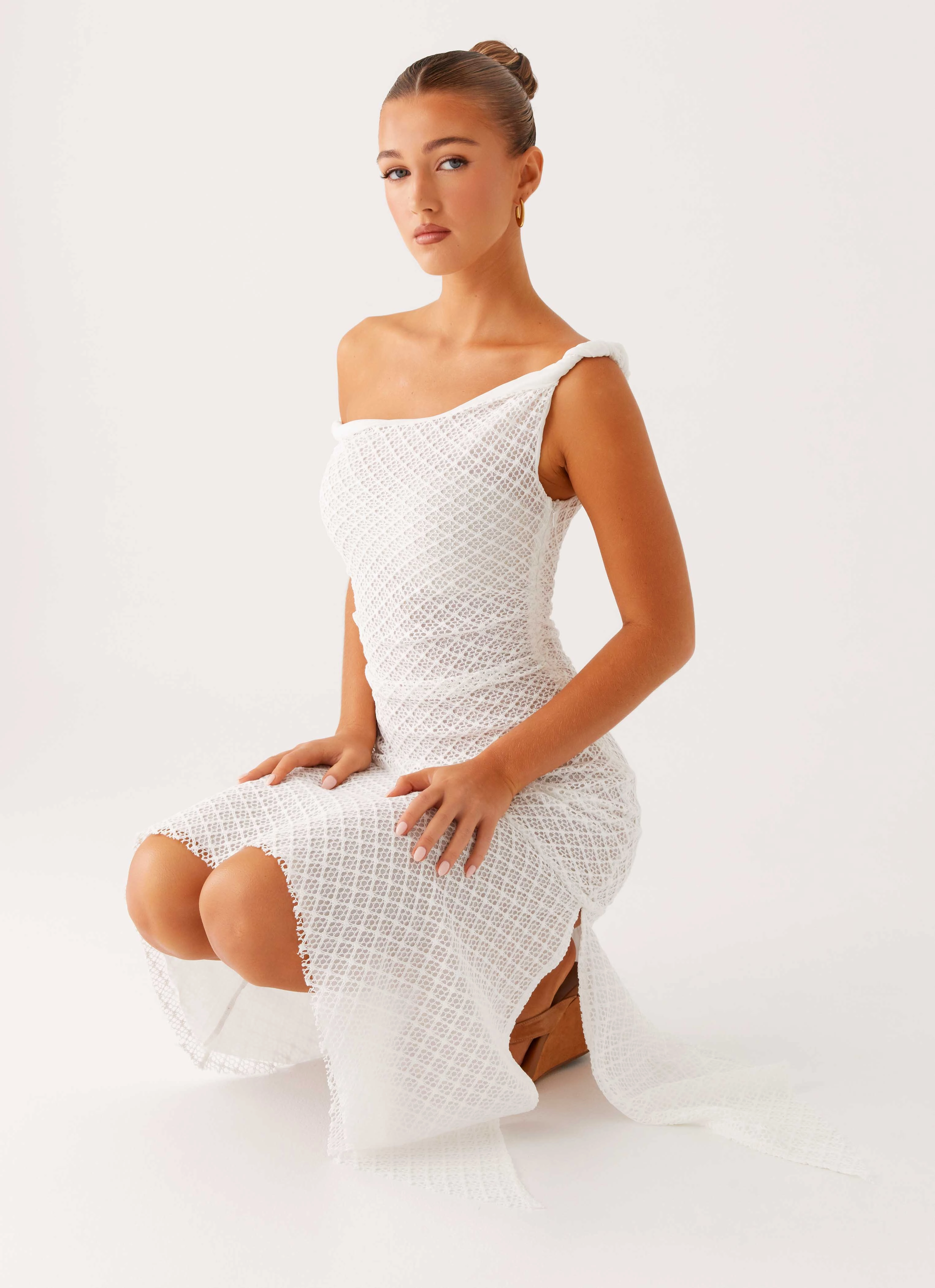 Timeless and Comfortable Huntah Midi Dress - Ivory