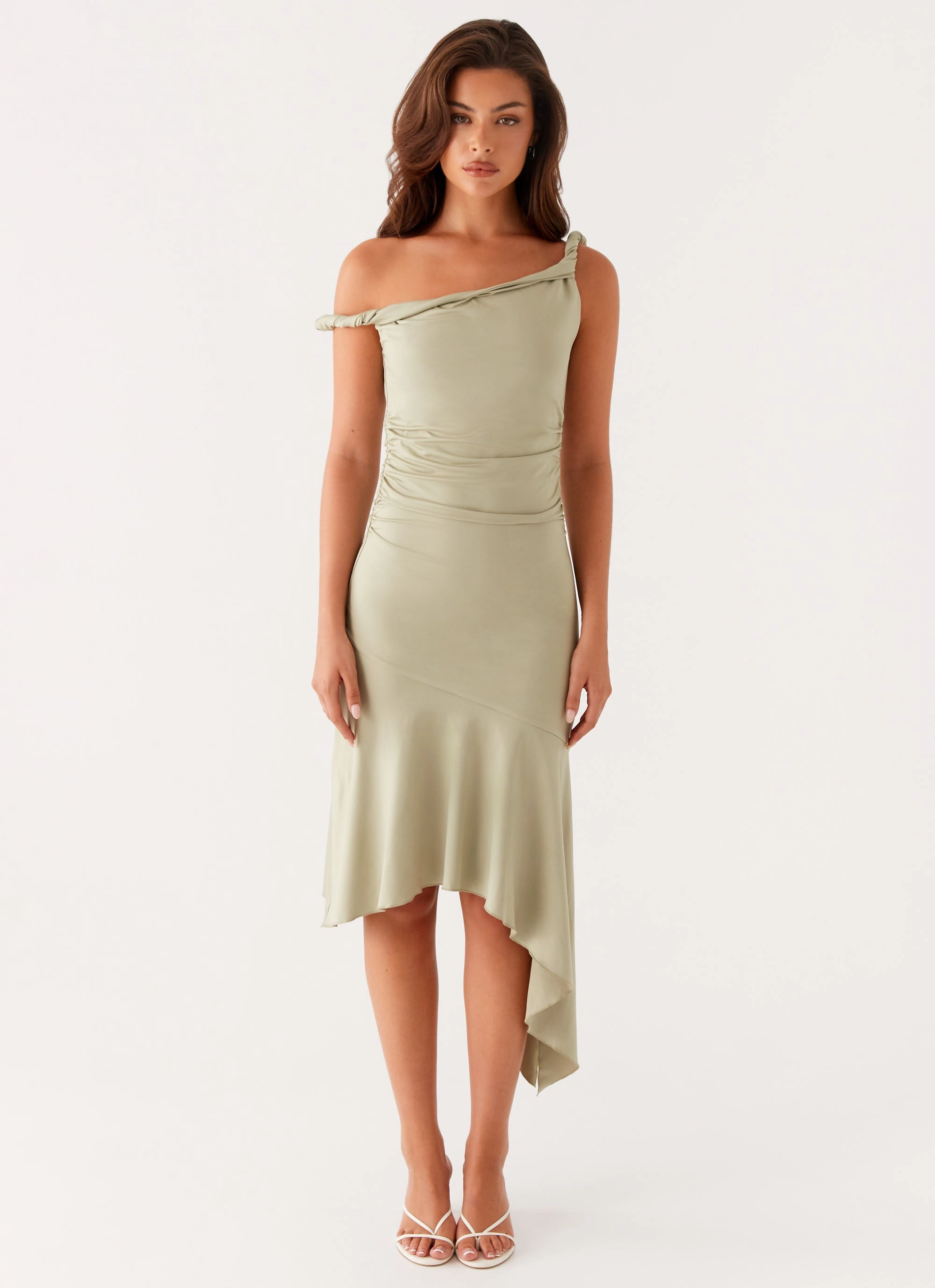 Minimal Cut Huntah Midi Dress - Sage