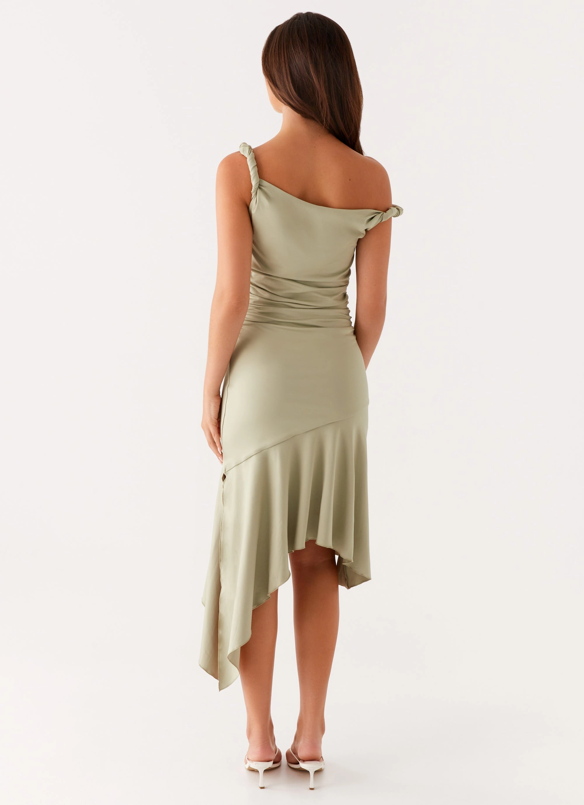 museum visit Back Glow Huntah Midi Dress - Sage