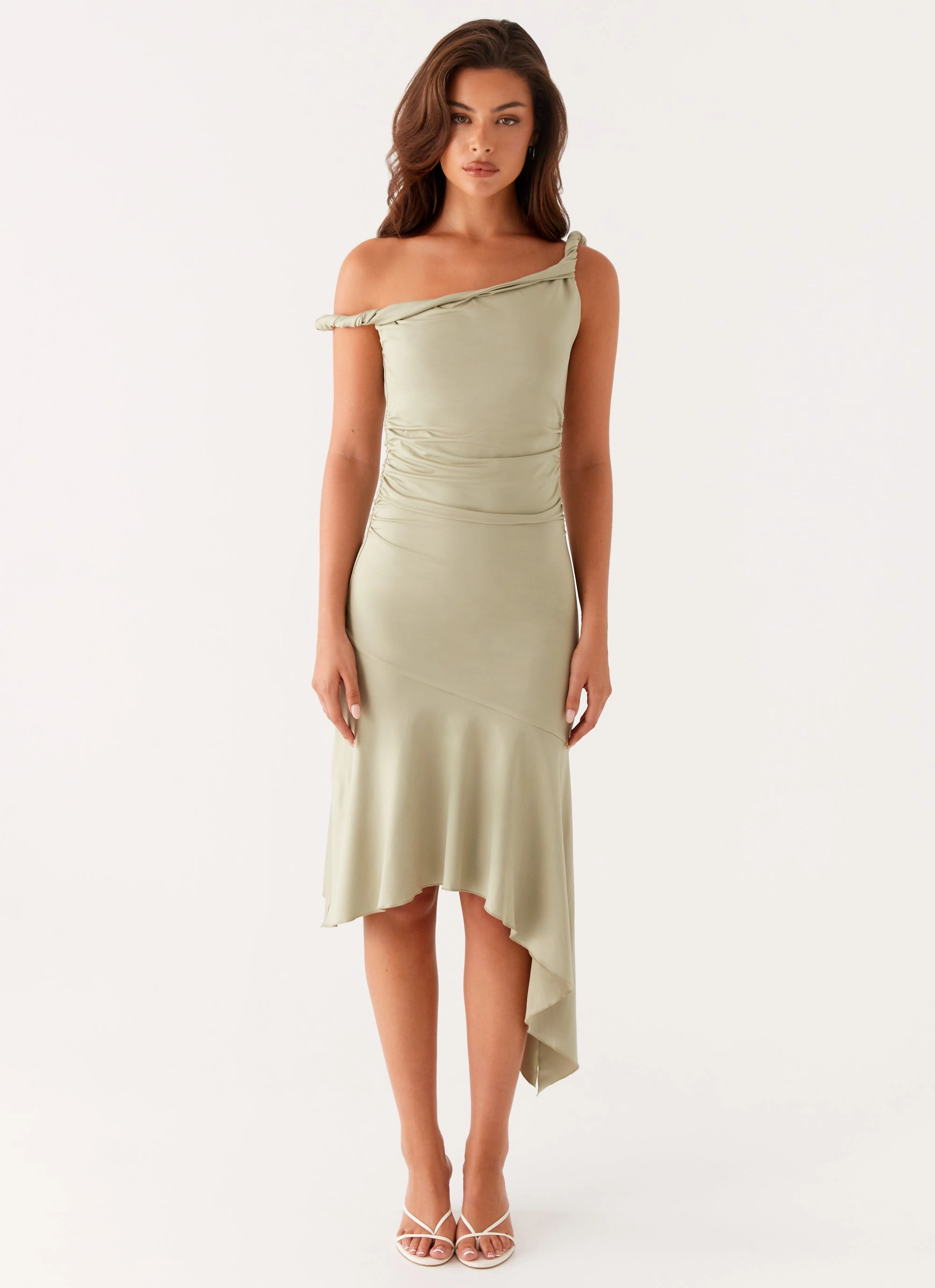 Huntah Midi Dress - Sage Travel-Essential Quilted-Texture
