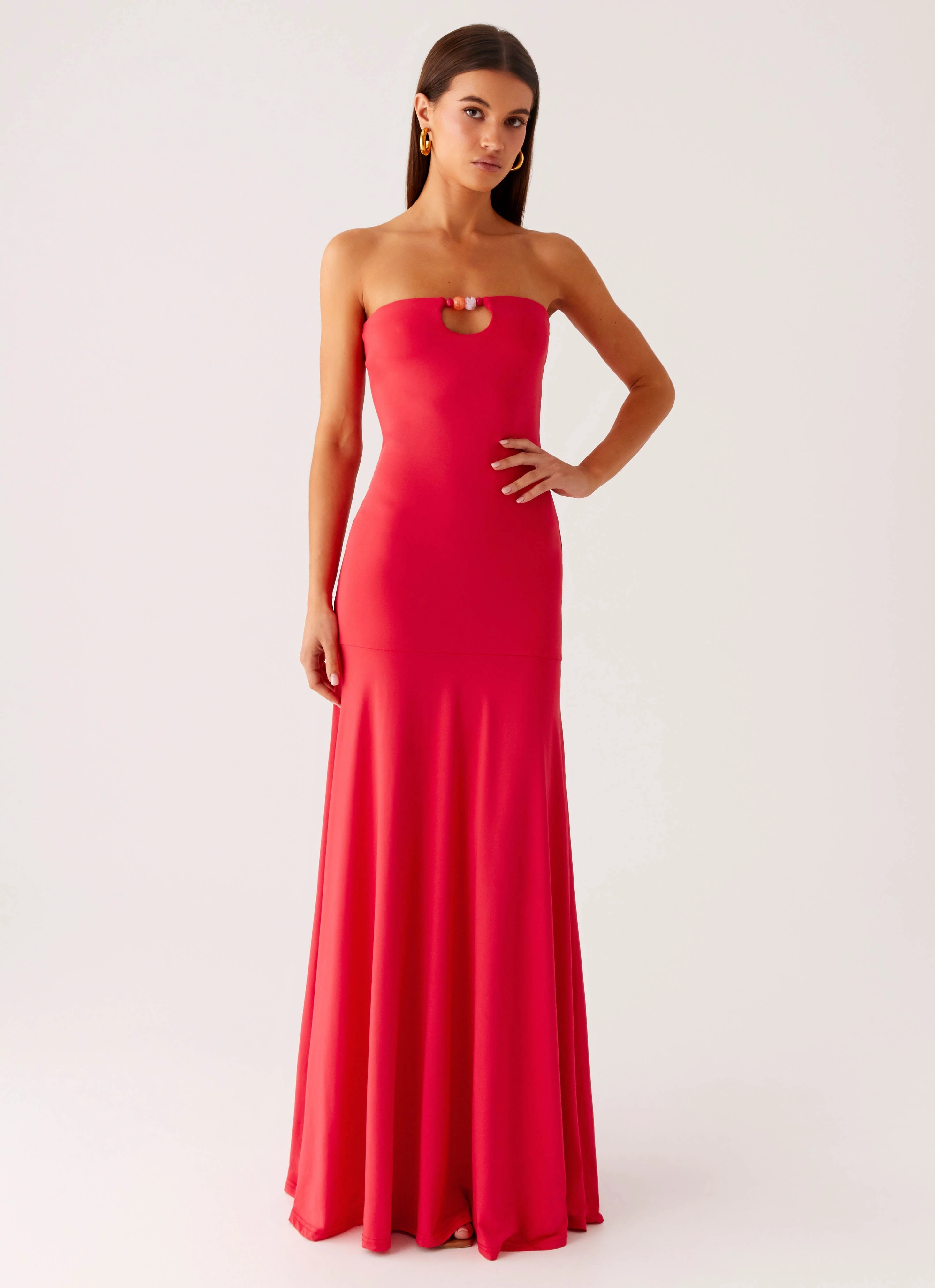 Minimal Touch Hurts Like Hell Maxi Dress - Pink