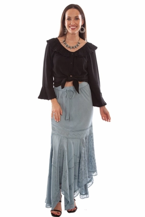 Style Staple Aesthetic Look Scully Womens Ash Grey 100% Rayon Elastic Waist Skirt